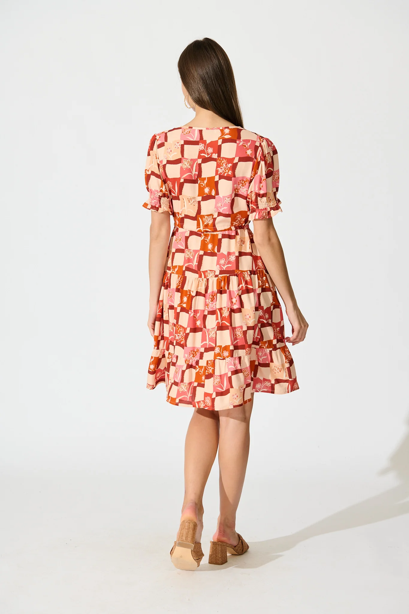 Aura Dress in Red Tile Print - Image 4