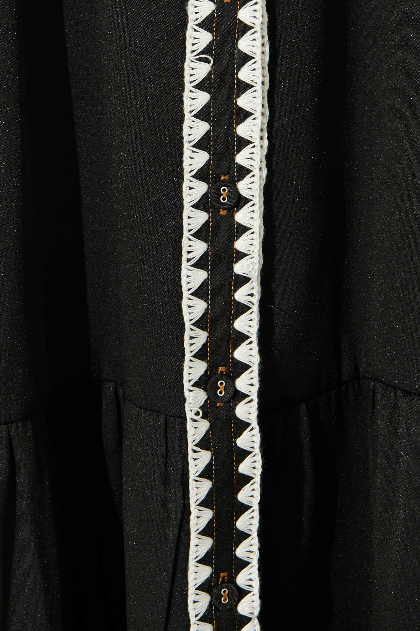 Aurora Midi Shirt Dress In Black With White Contrast Stitch - Image 6