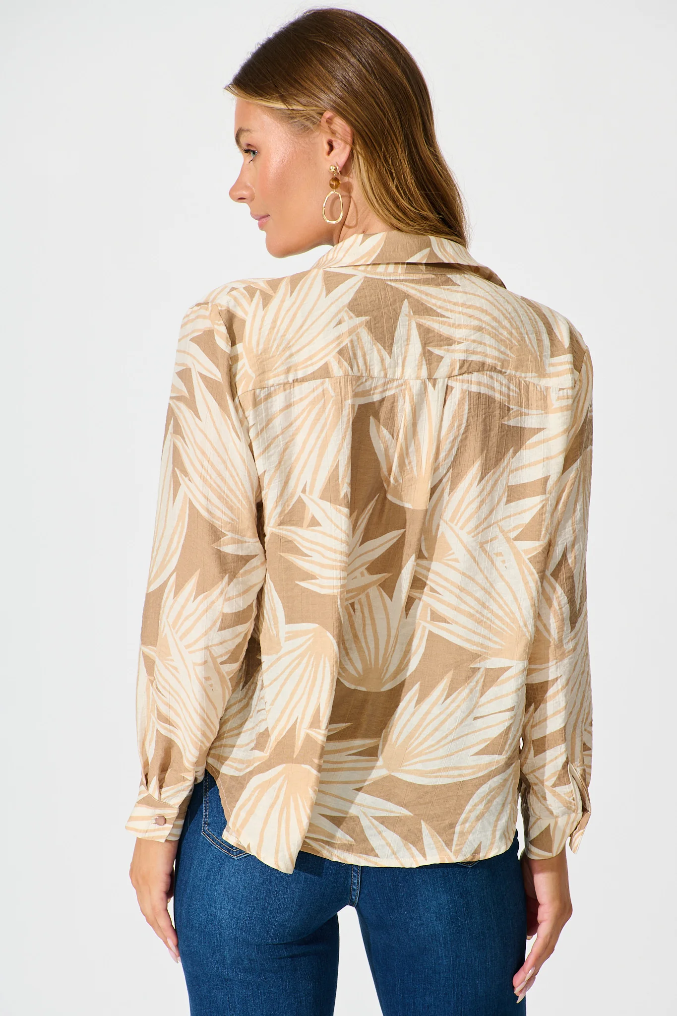 Austin Shirt in Neutral Multi Print - Image 3