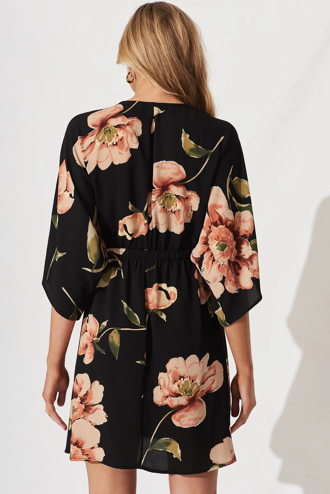 Ava Dress In Black With Blush Floral - Image 4