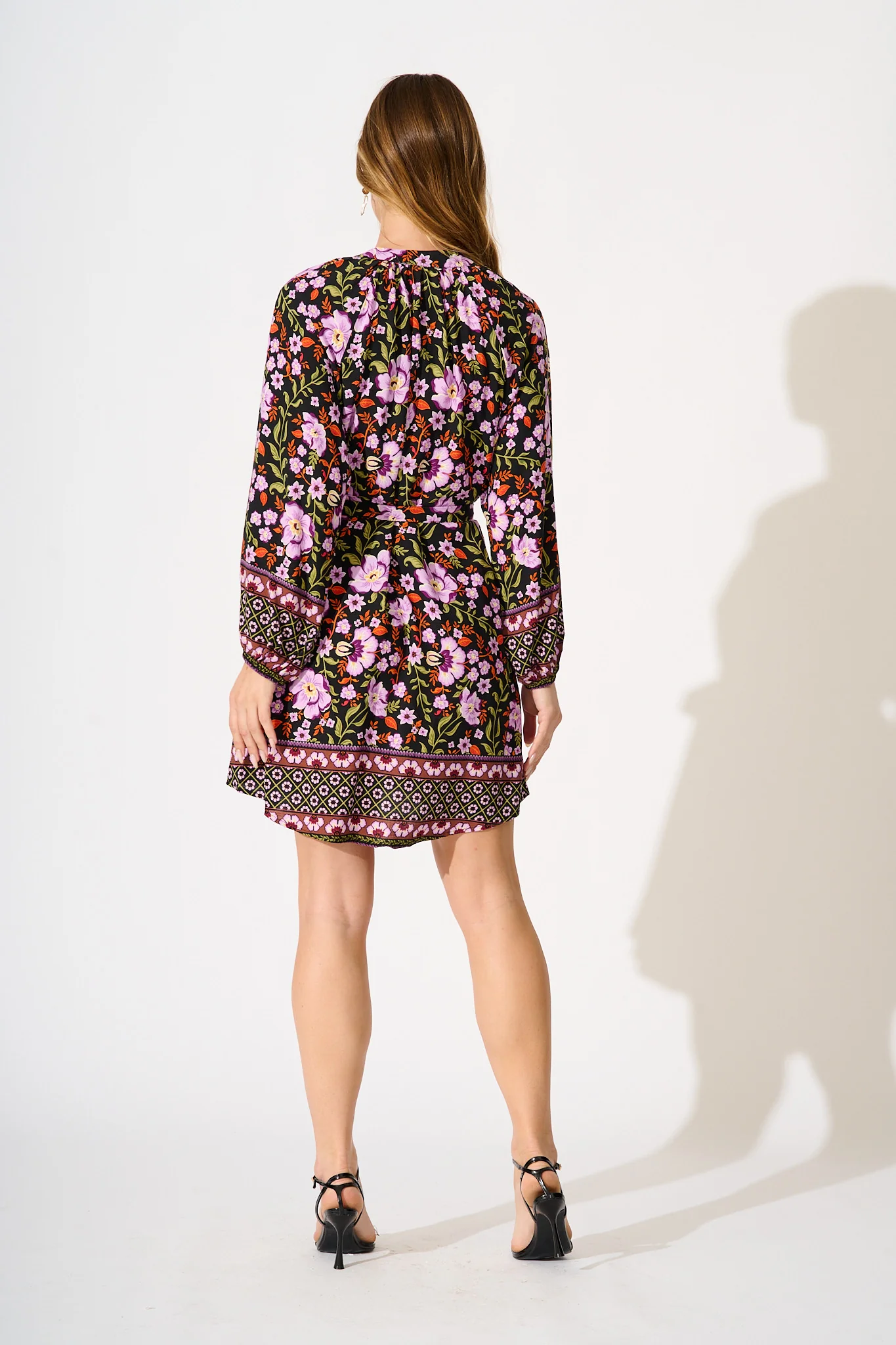 Avalon Dress in Black Multi Floral - Image 4