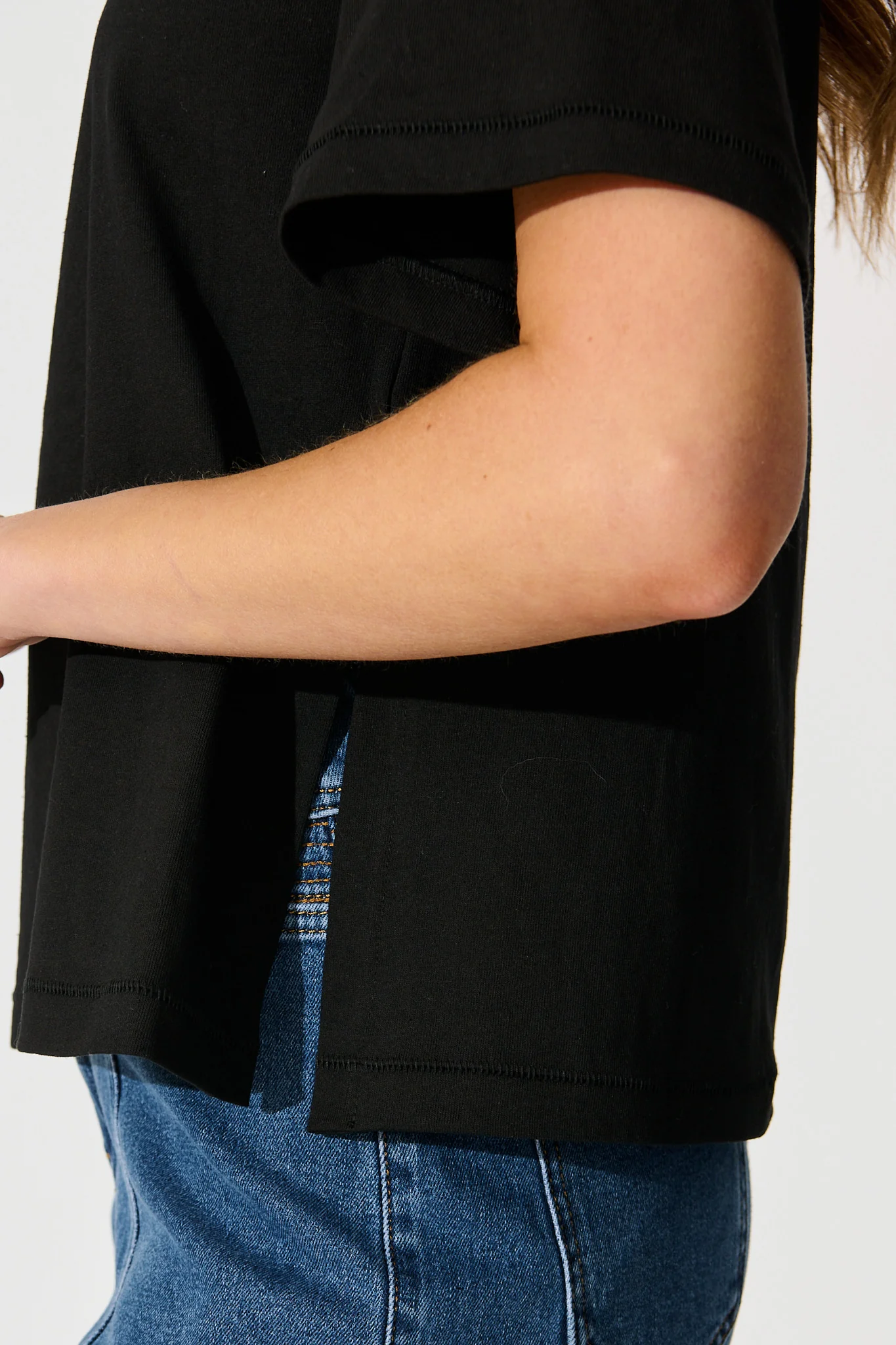 Aveda Off Shoulder T Shirt in Black - Image 7
