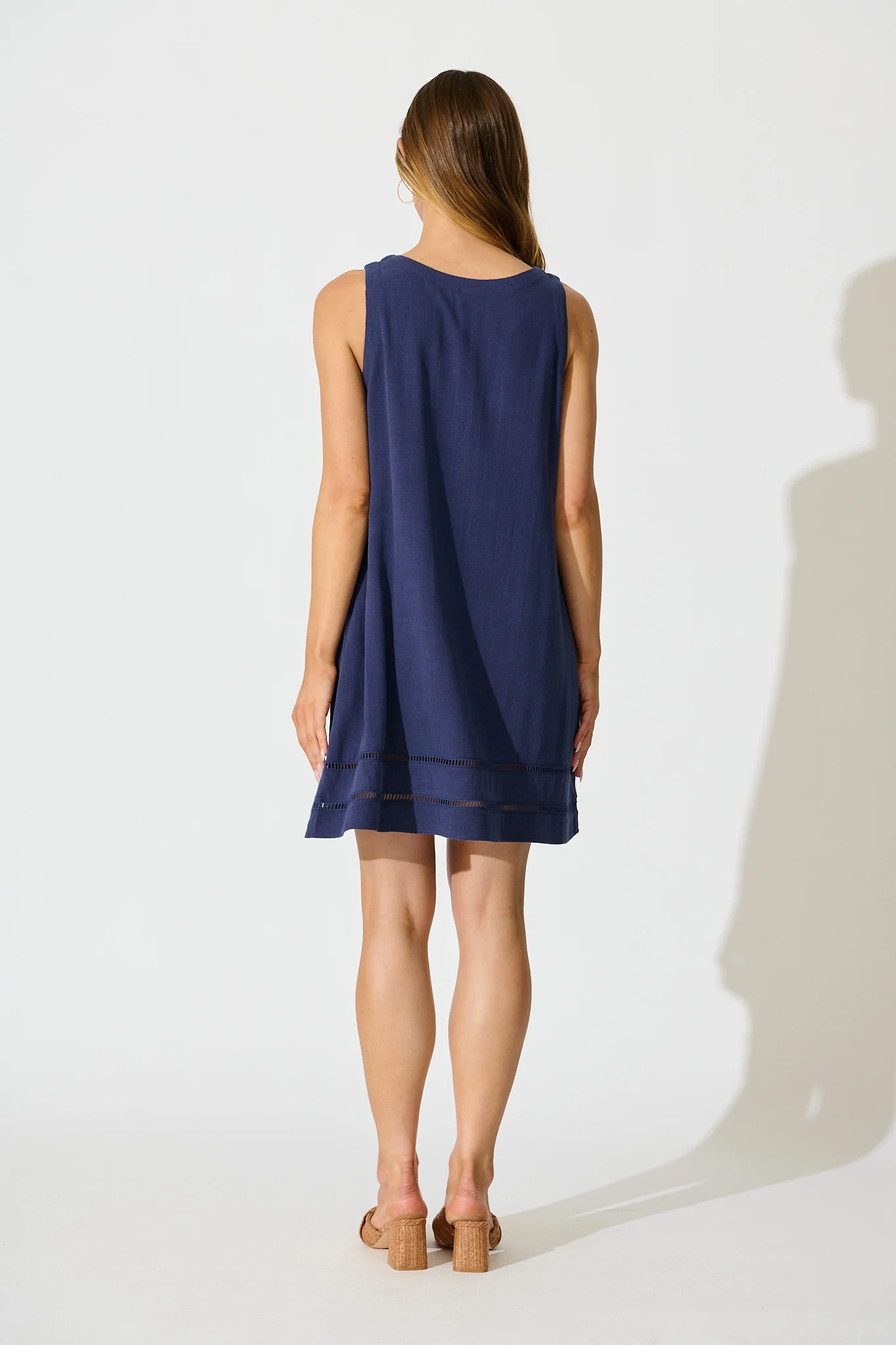 Avni Dress in Navy Linen Blend - Image 4