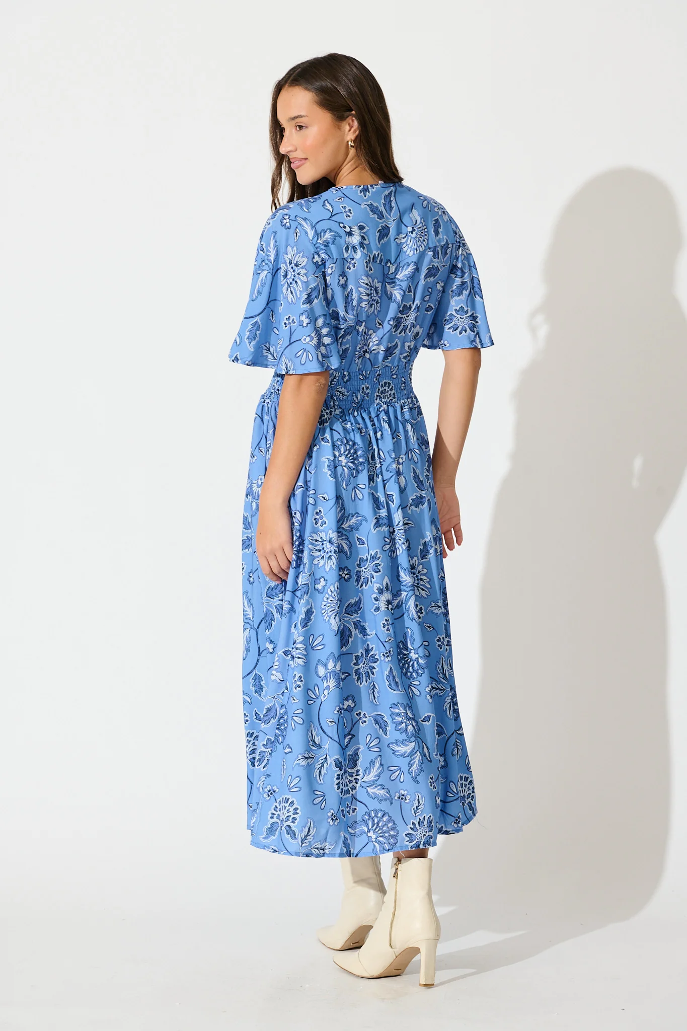 Beatrice Maxi Dress in Blue Floral - Image 4