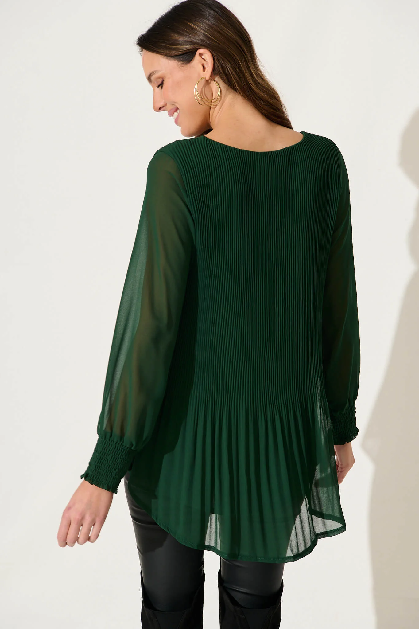 Beau Top In Emerald Chiffon - Image 3
