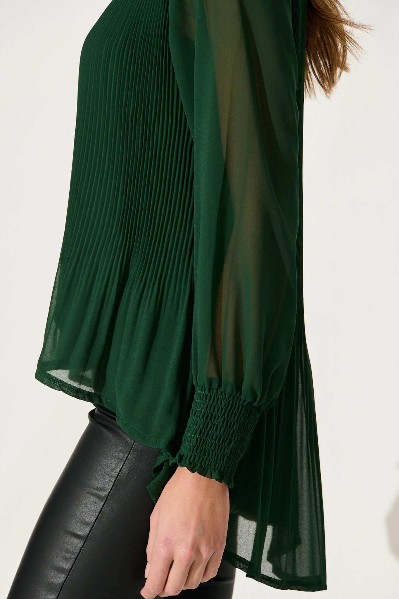 Beau Top In Emerald Chiffon - Image 5