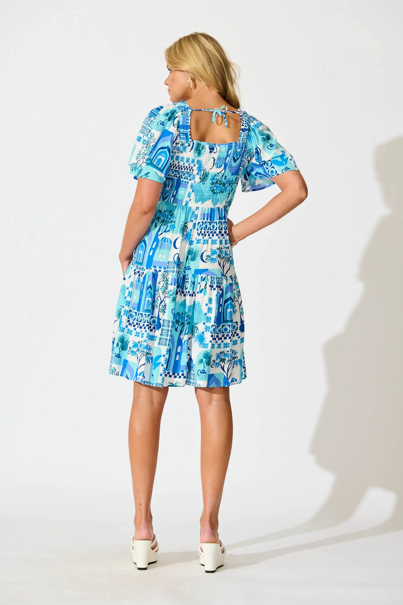 Beguile Dress in Blue Multi - Image 4