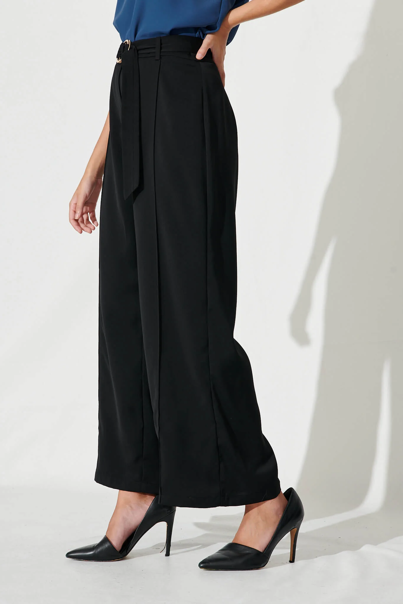 Belvia Wide Leg Pant in Black - Image 2