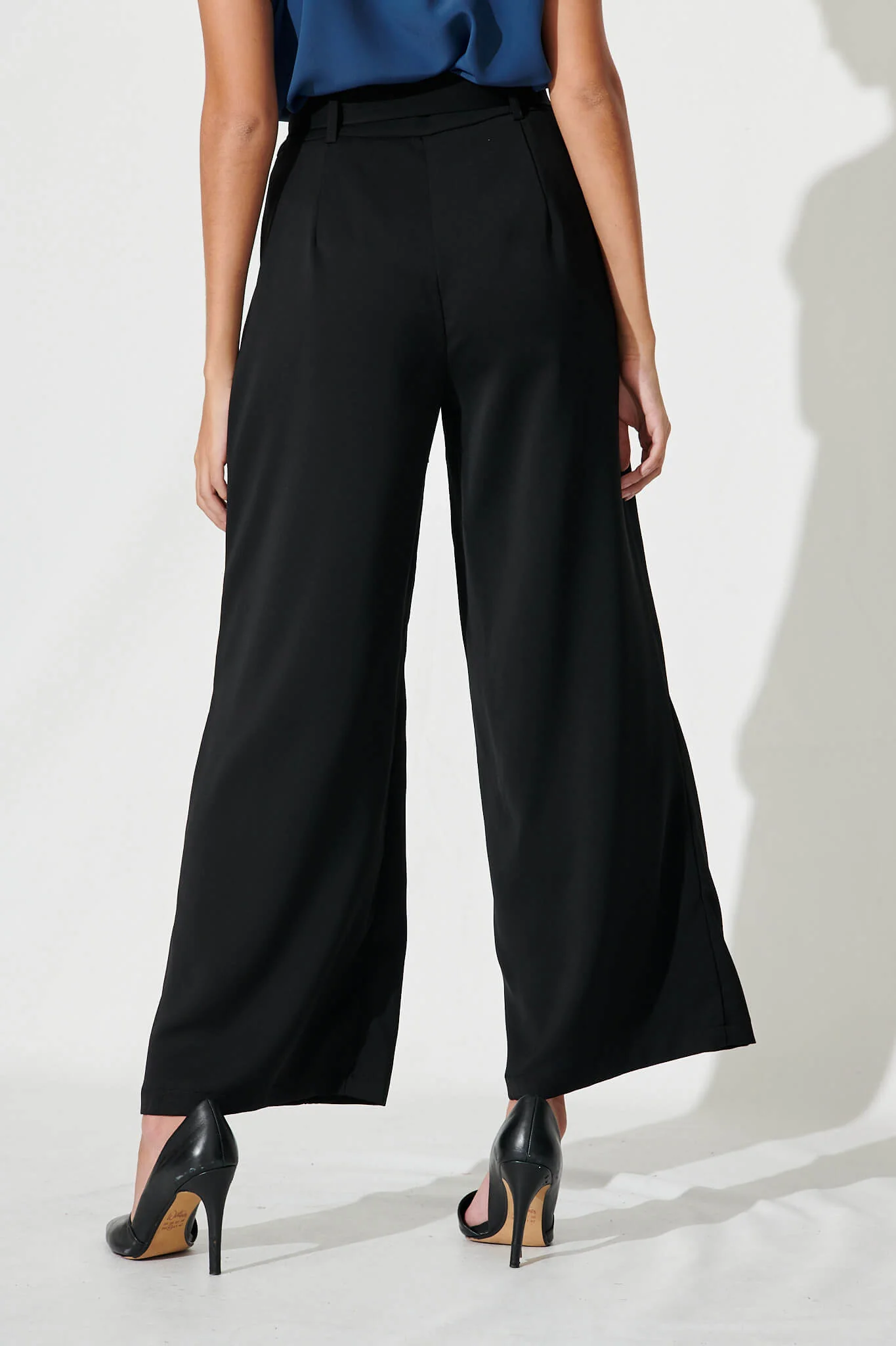 Belvia Wide Leg Pant in Black - Image 3