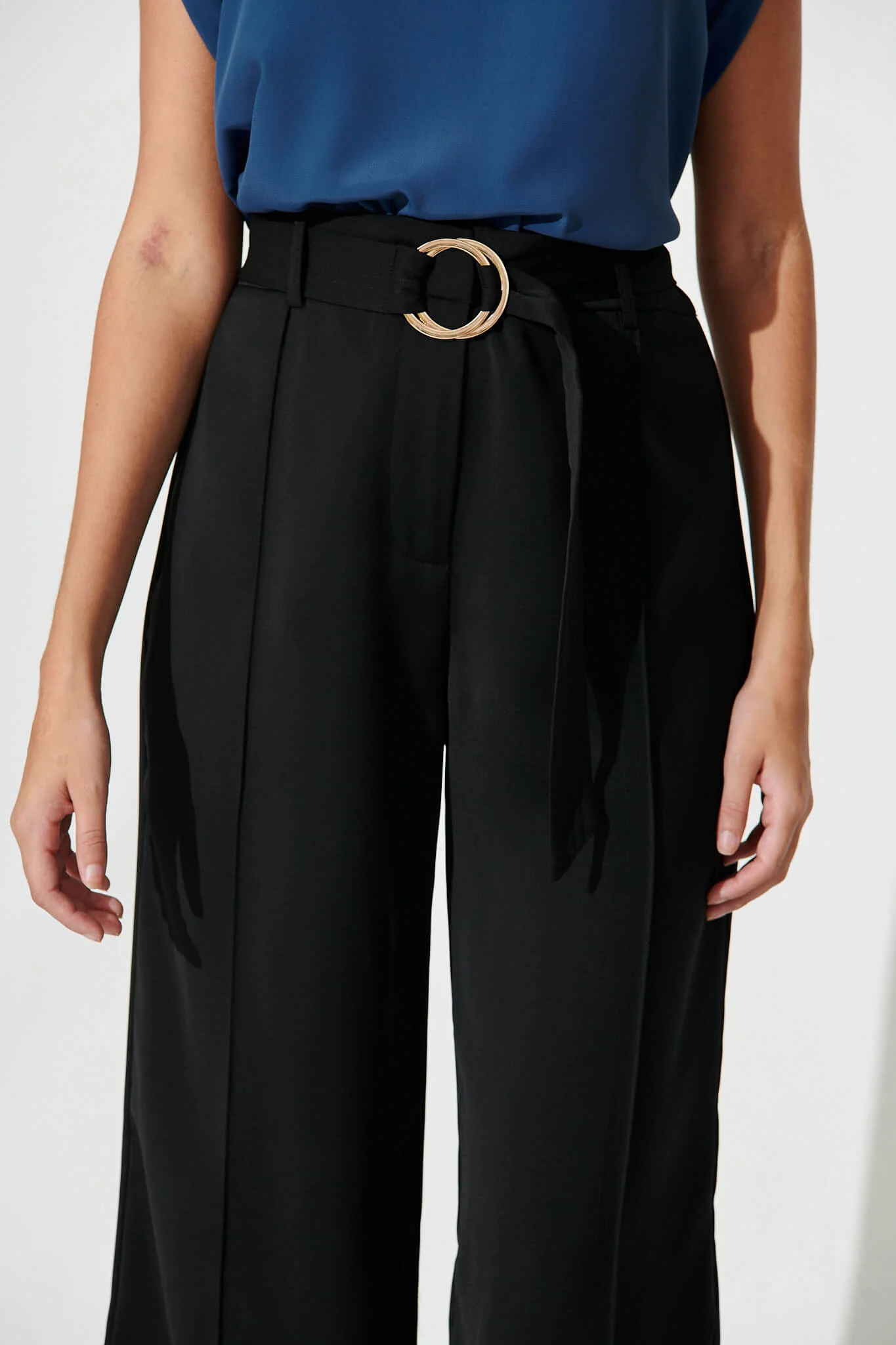 Belvia Wide Leg Pant in Black - Image 5