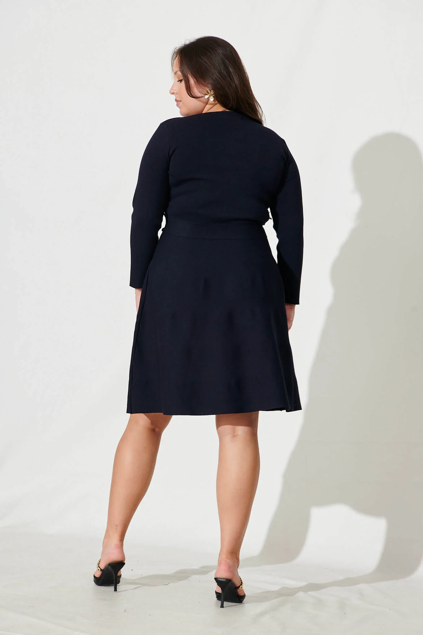 Bensaidy Midi Knit Dress In Navy - Image 9