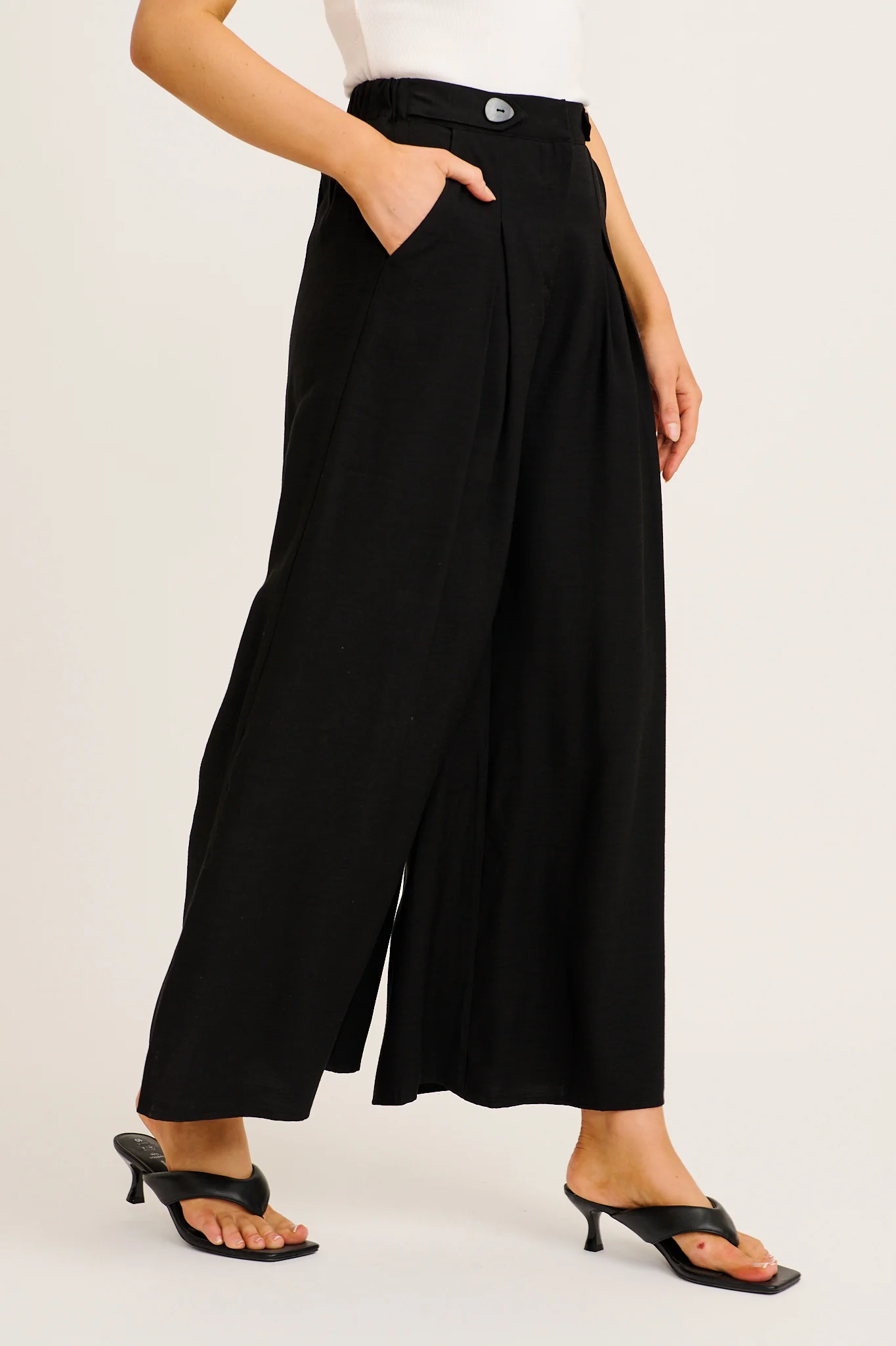 Blissfully Pant in Black Linen Blend - Image 2