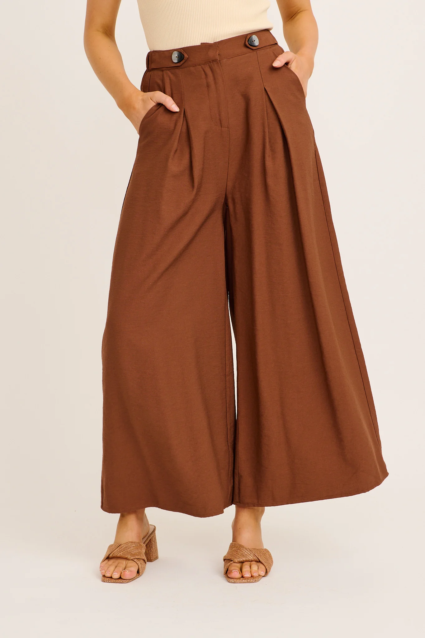 Blissfully Pant in Chocolate Linen Blend