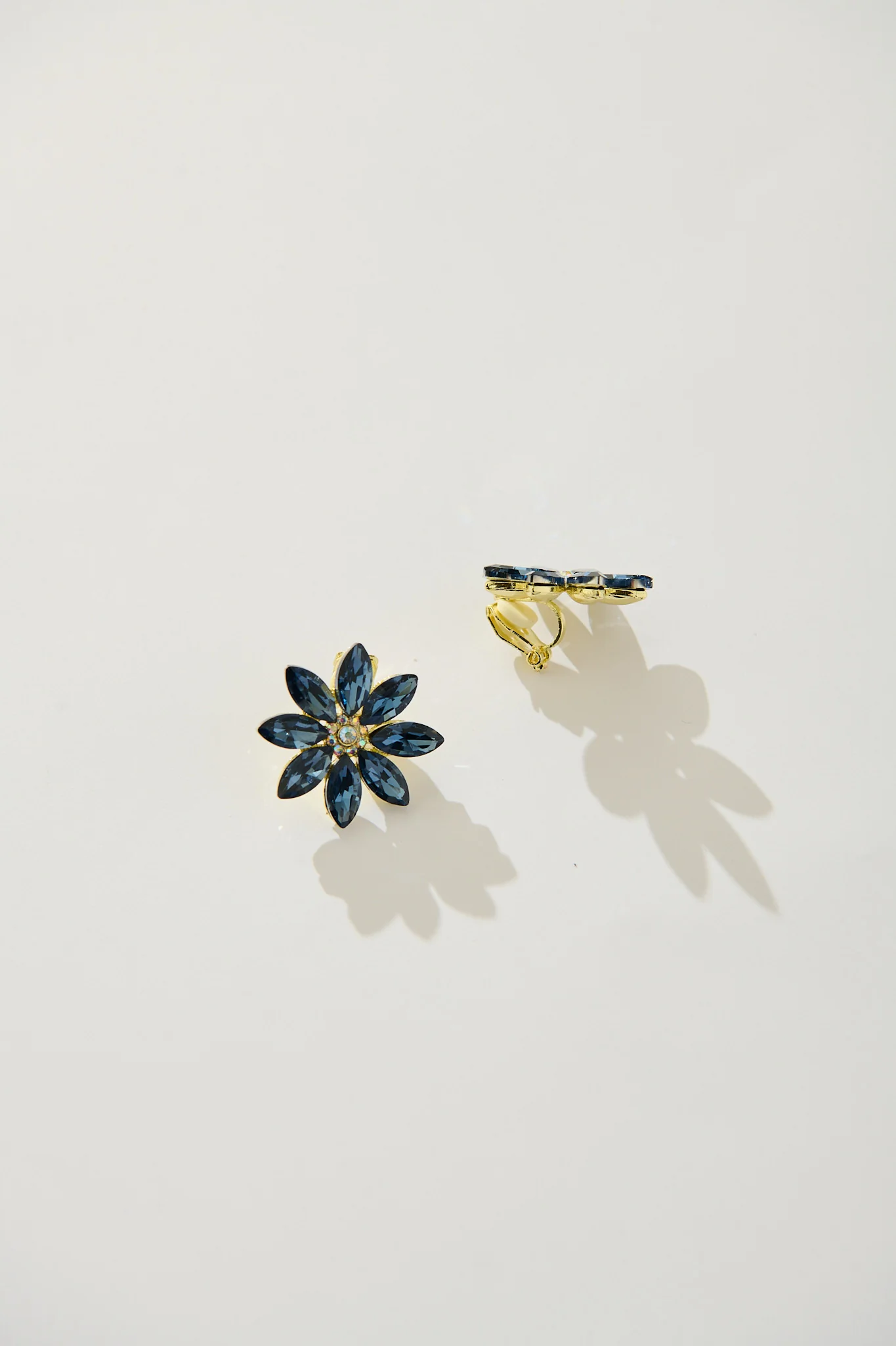 Bloom Clip On Earrings in Navy Stones - Image 8