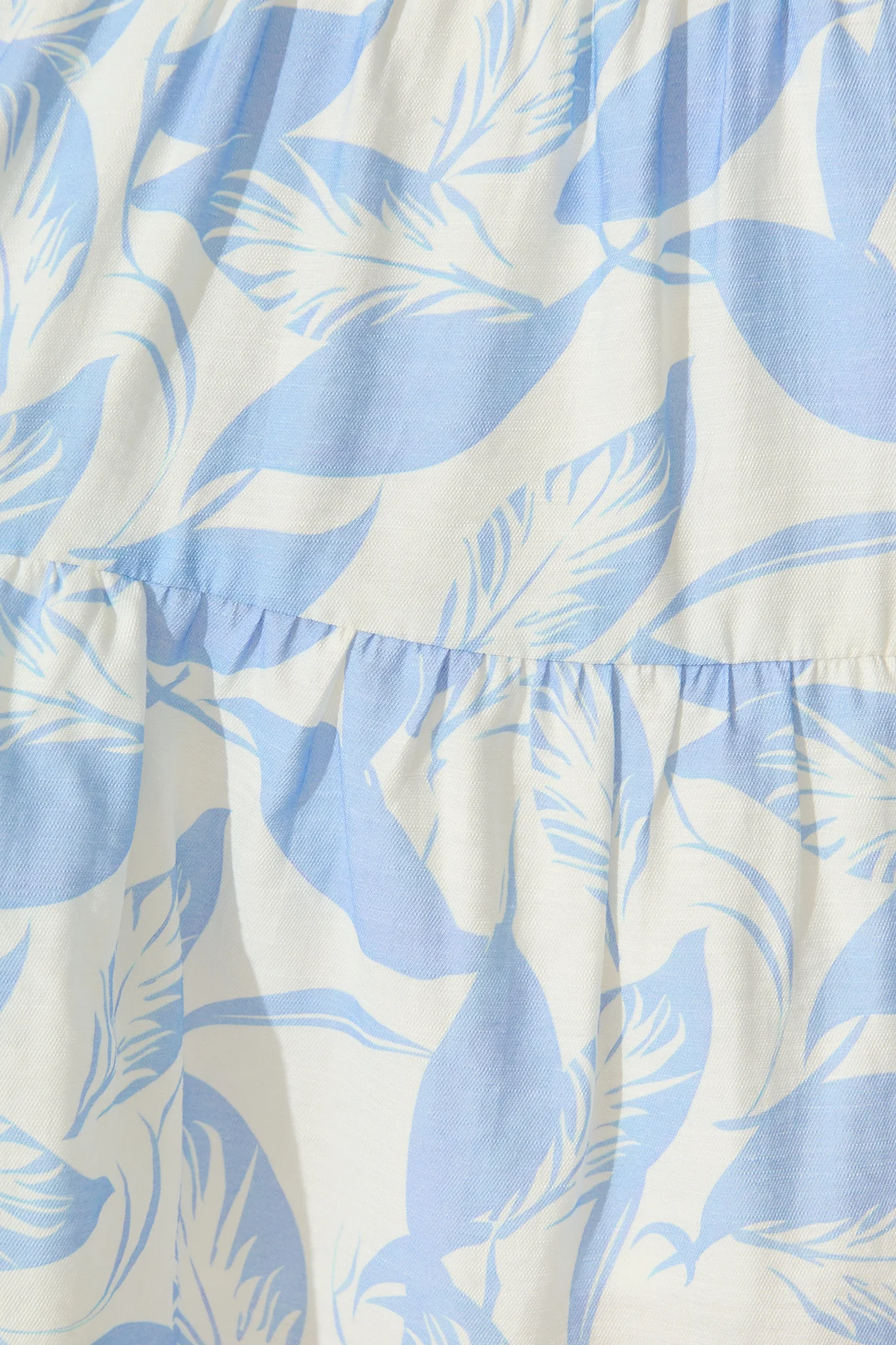 Bluma Dress in White with Blue Leaf Print - Image 6