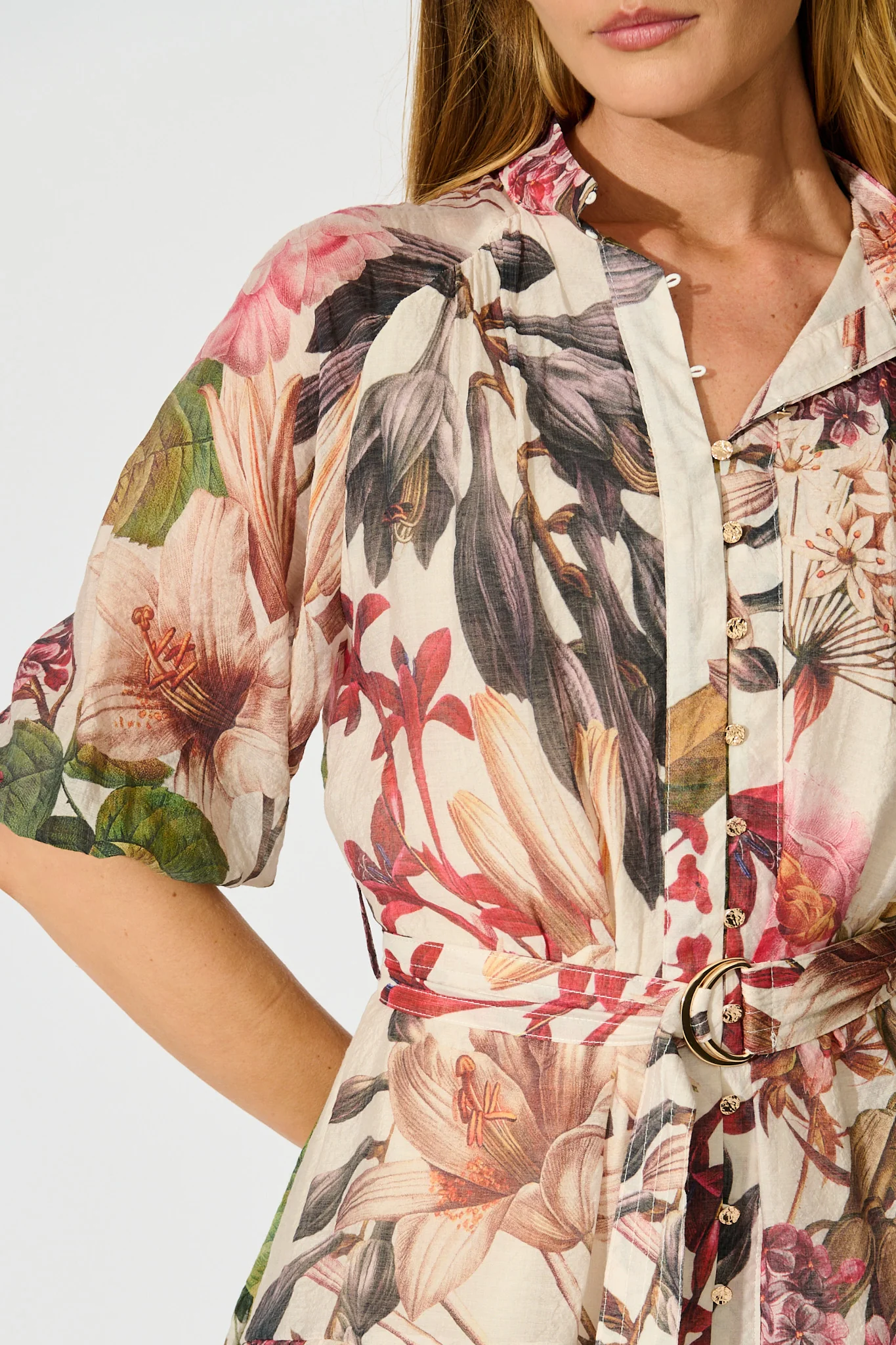 Blush Botanica Dress In Cream with Multi Floral - Image 5