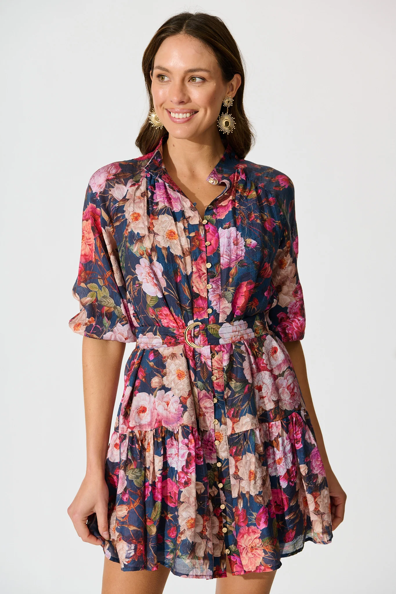 Blush Botanica Dress in Navy with Blush Floral - Image 2
