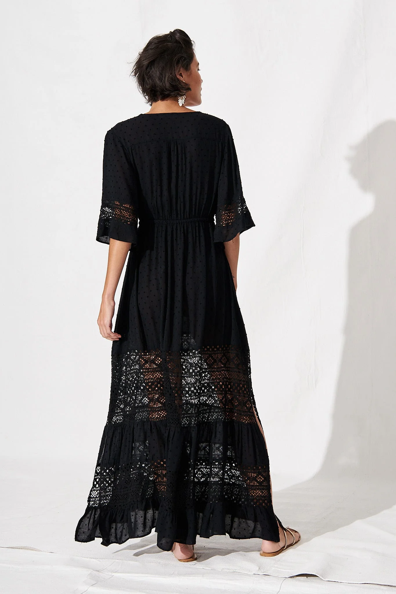 Boheme Dress in Black Swiss Dot - Image 3