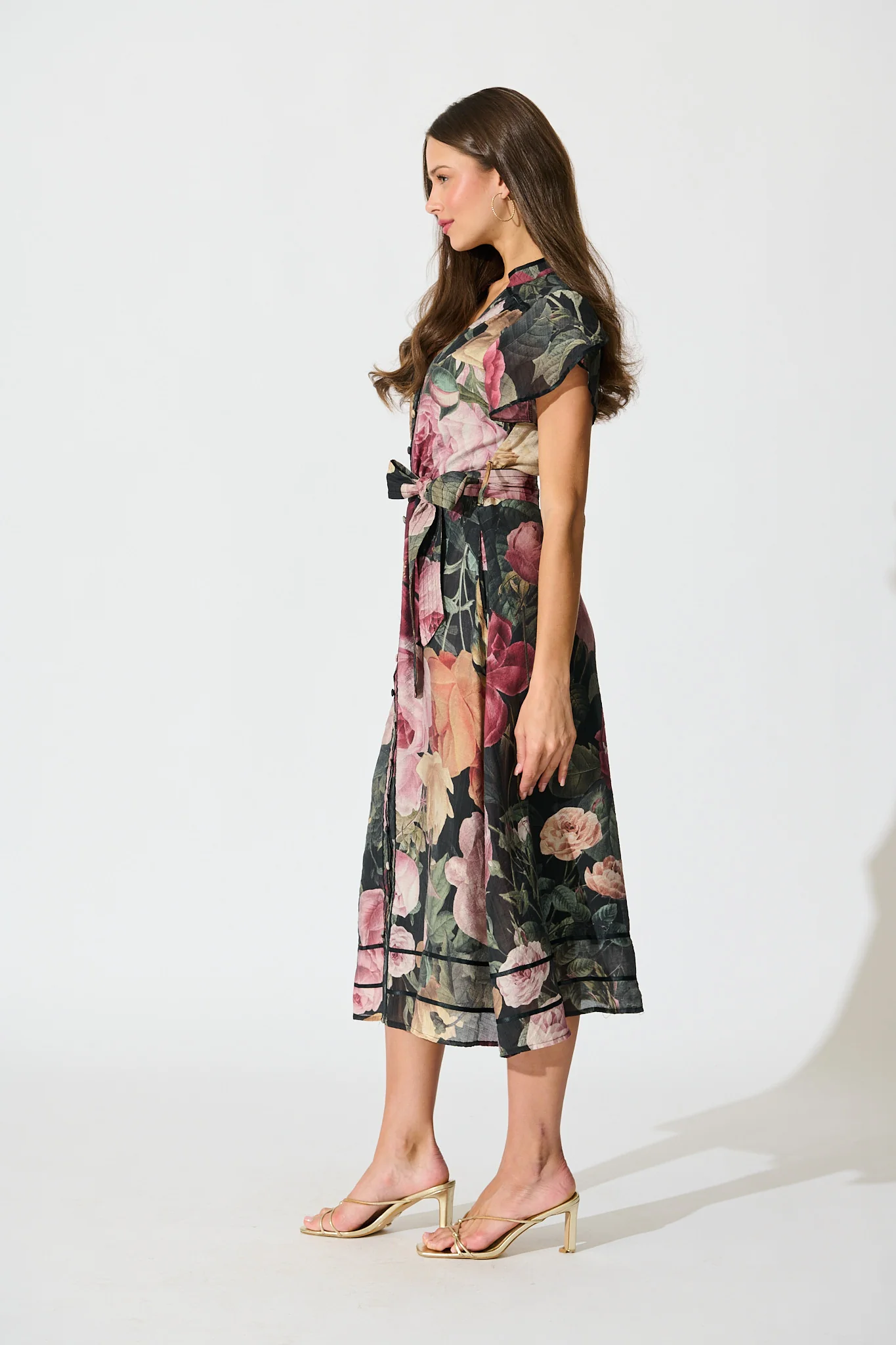 Boheme Garden Midi Dress in Dark Multi Floral - Image 3