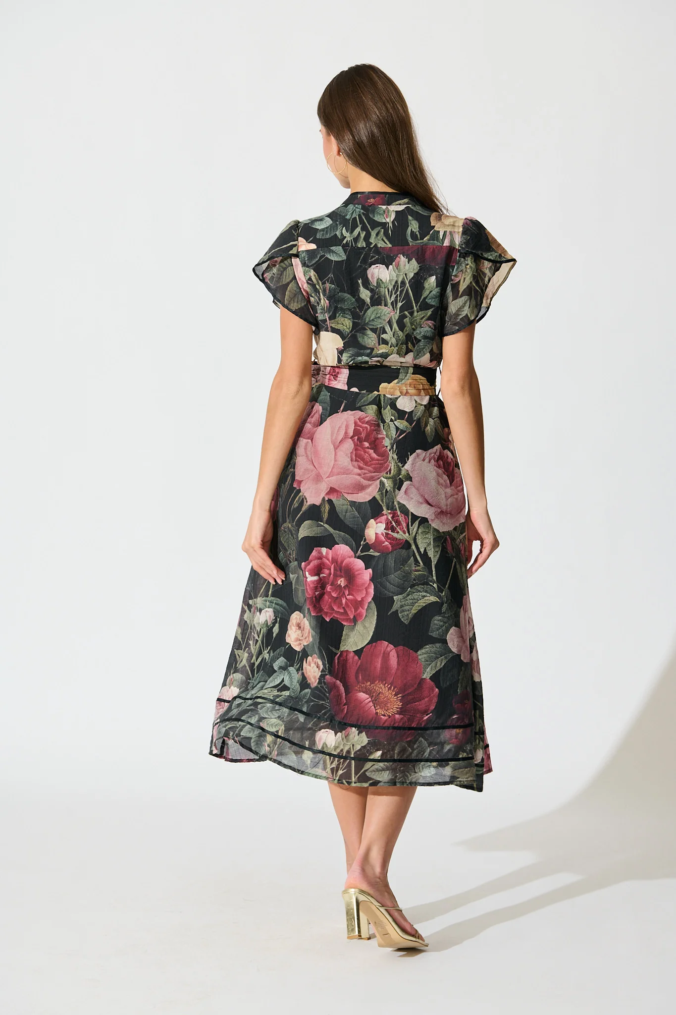 Boheme Garden Midi Dress in Dark Multi Floral - Image 4