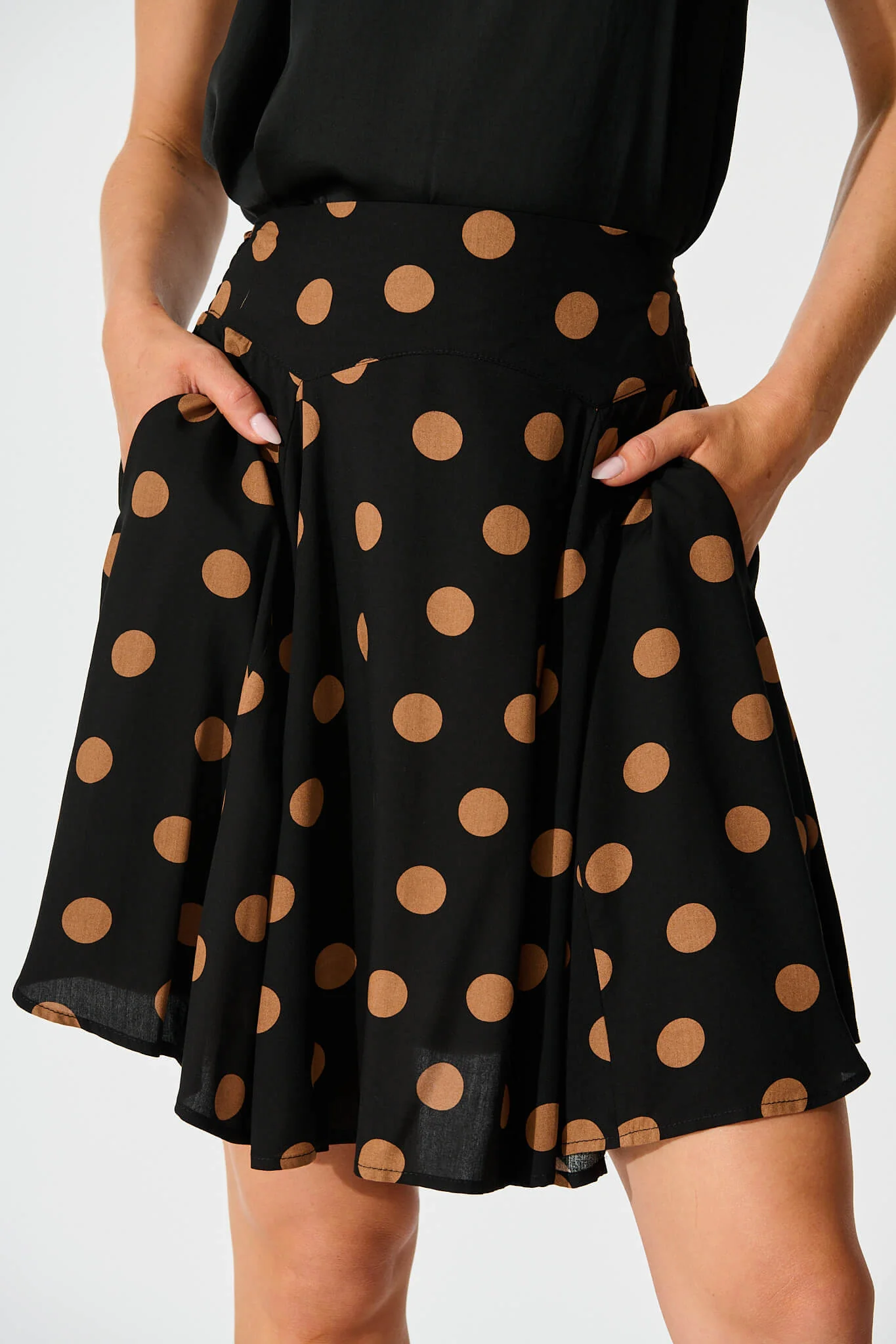 Brandy Skirt In Black with Brown Spot - Image 5