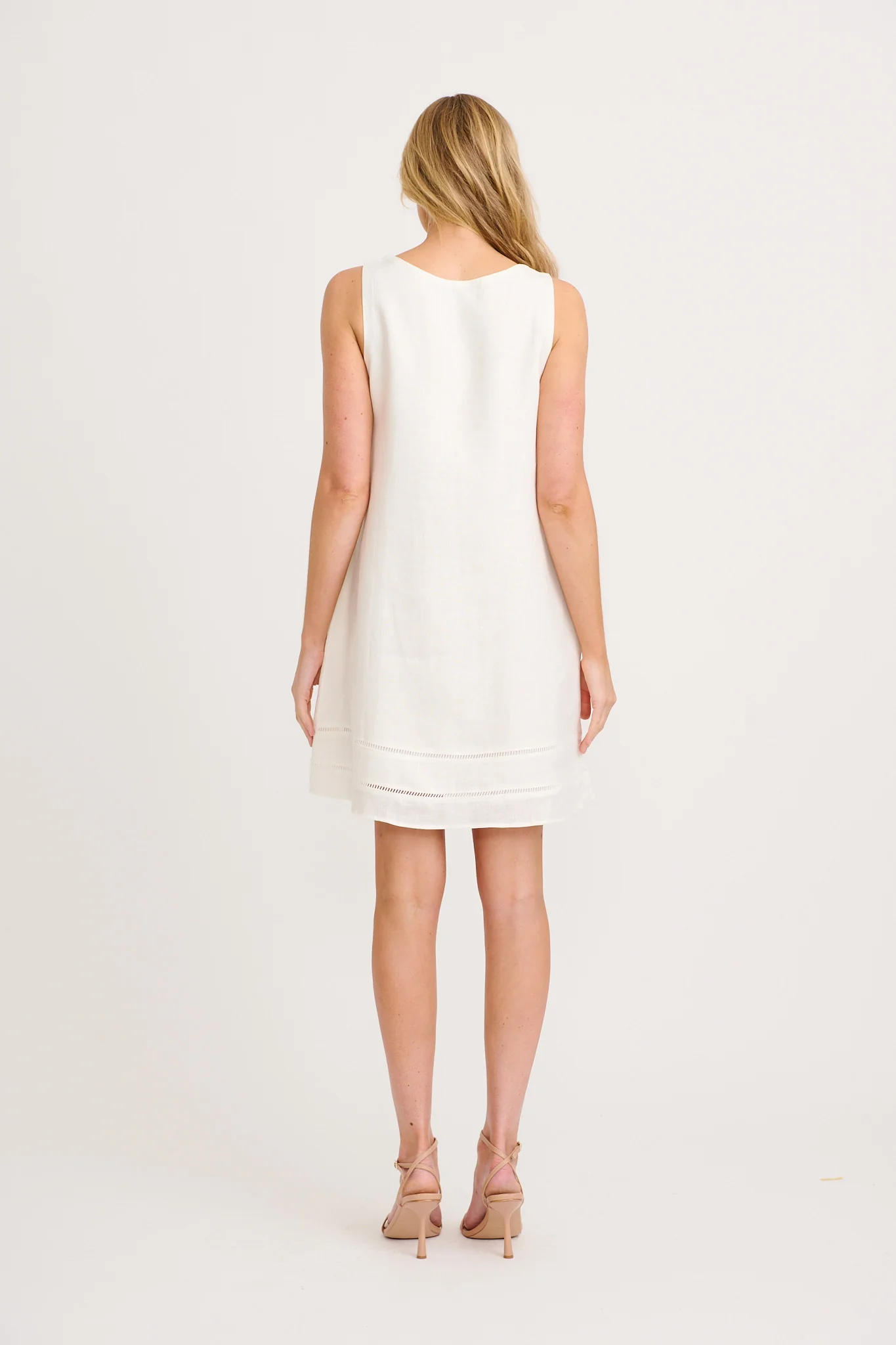 Breeze Flow Dress in White Linen - Image 6