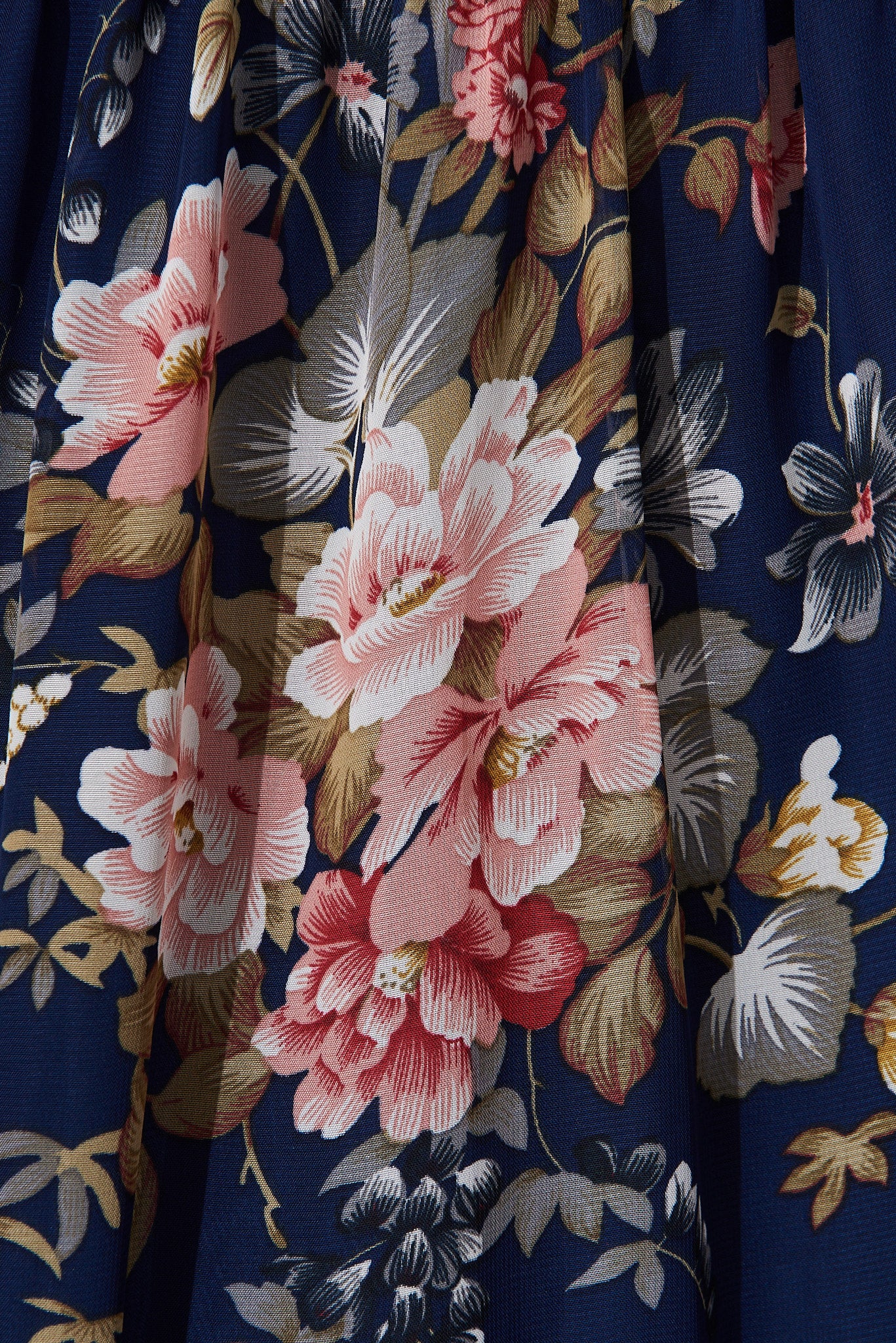 Brittney Midi Dress In Navy And Pink Floral Chiffon - Image 5