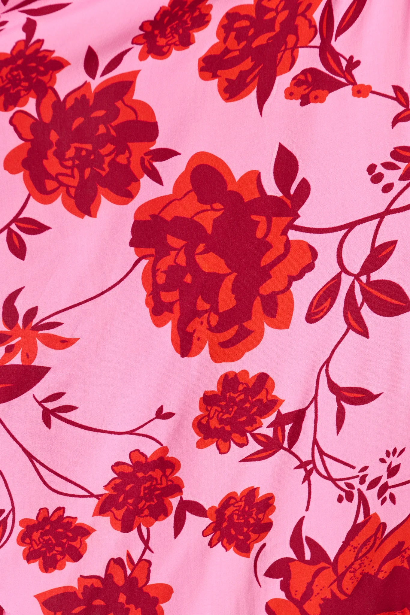 Calithea Dress in Pink with Red Floral Print - Image 6