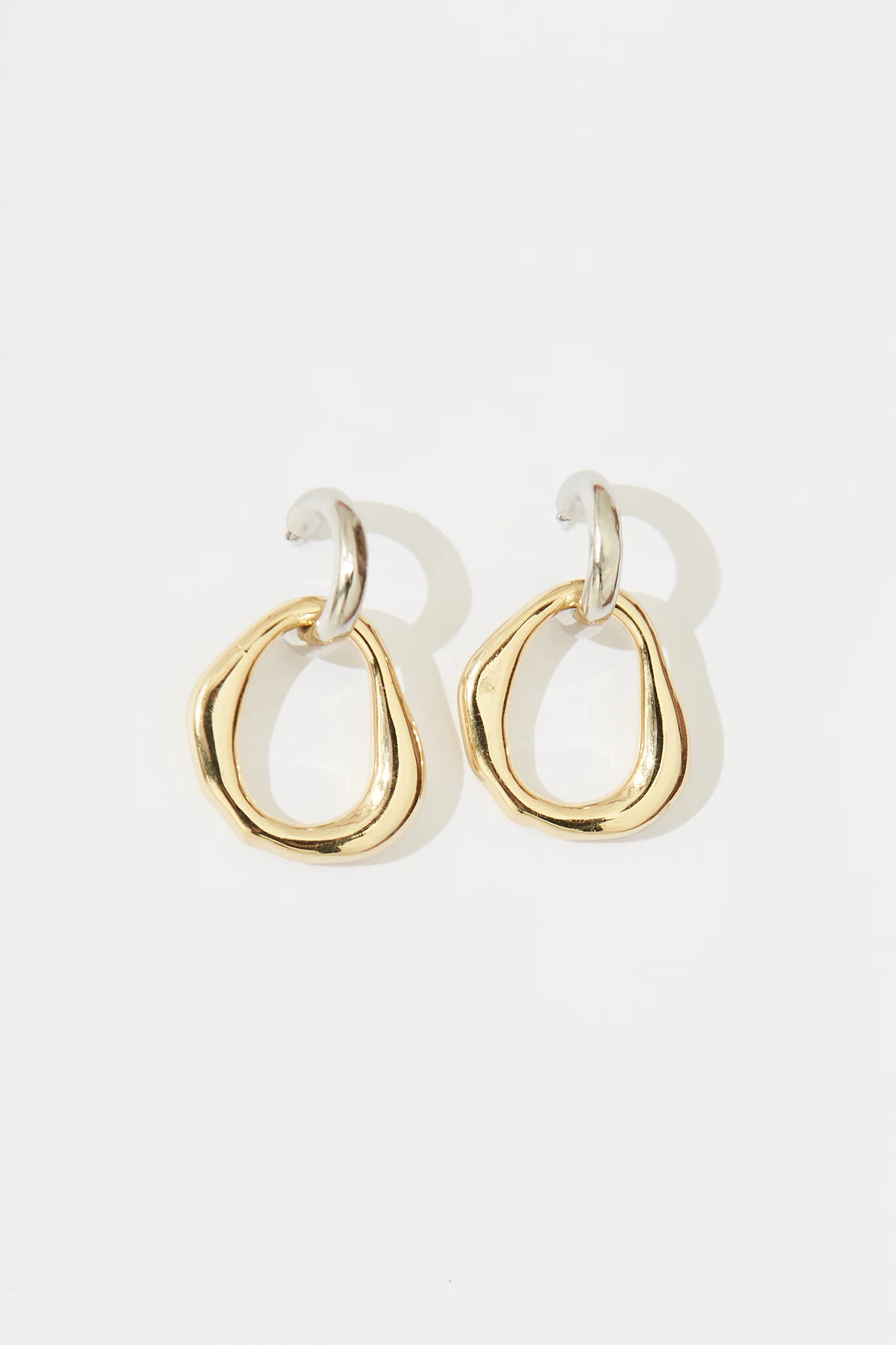 Callan Drop Earrings In Silver With Gold