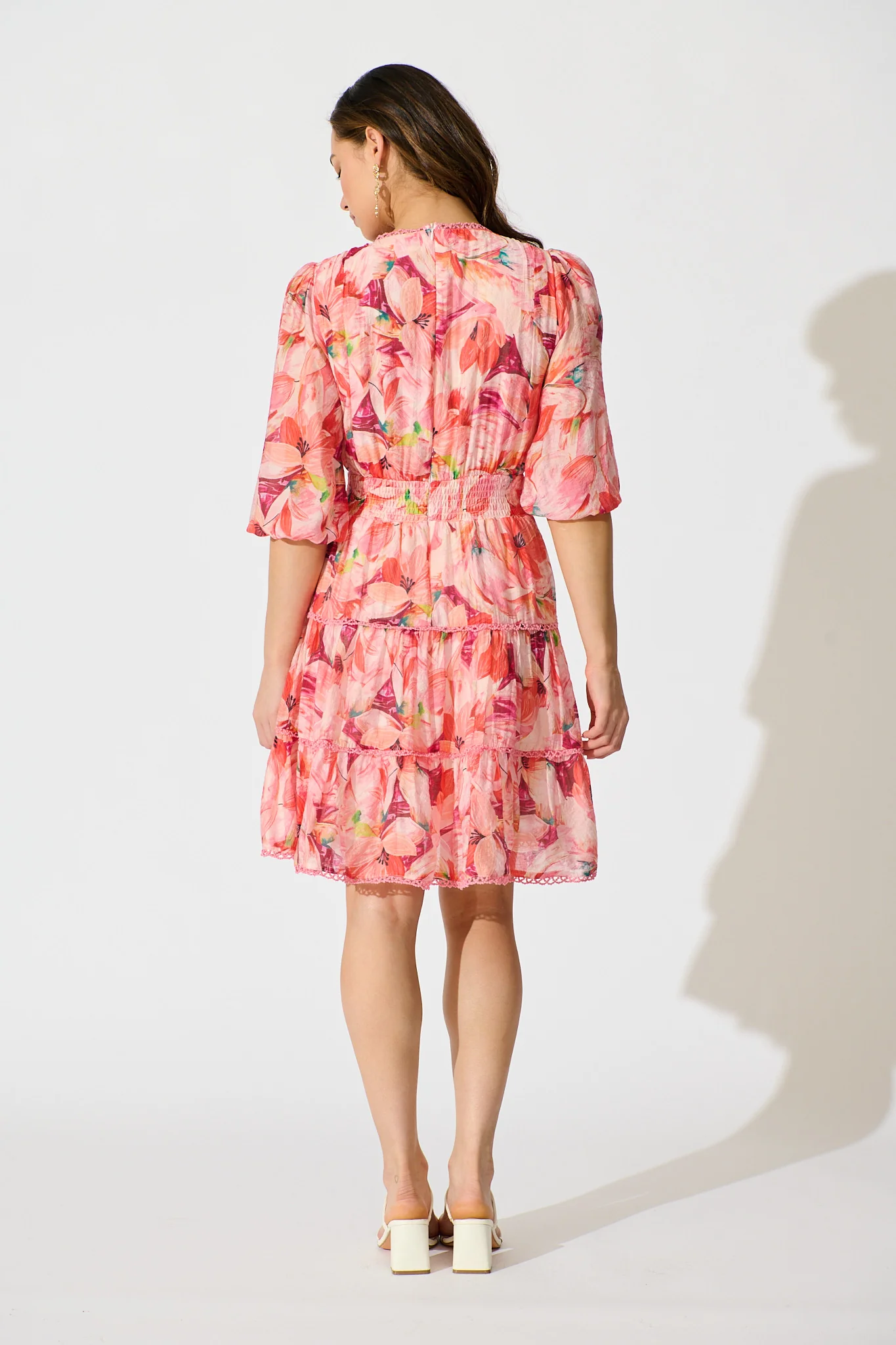 Camelia Dress in Pink Watercolour Print - Image 4