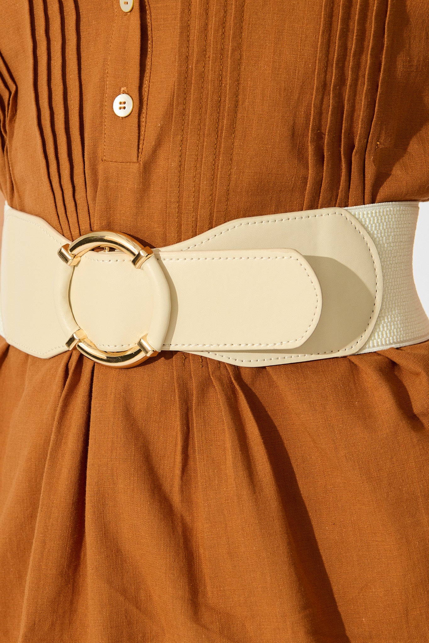 Camille Belt In Cream Stretch - Image 4