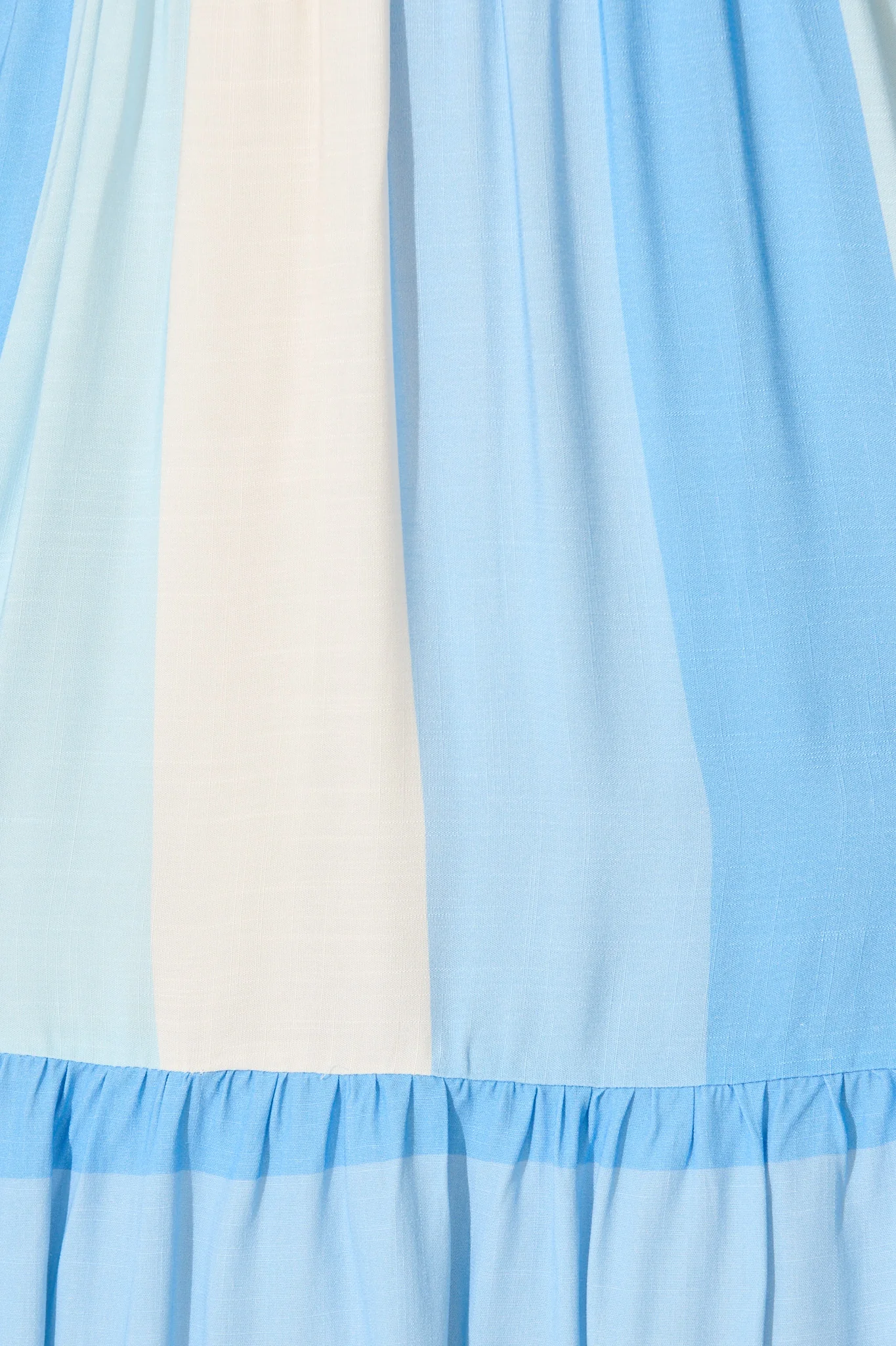 Caribbean Midi Dress In Blue with Cream Linen Blend - Image 5