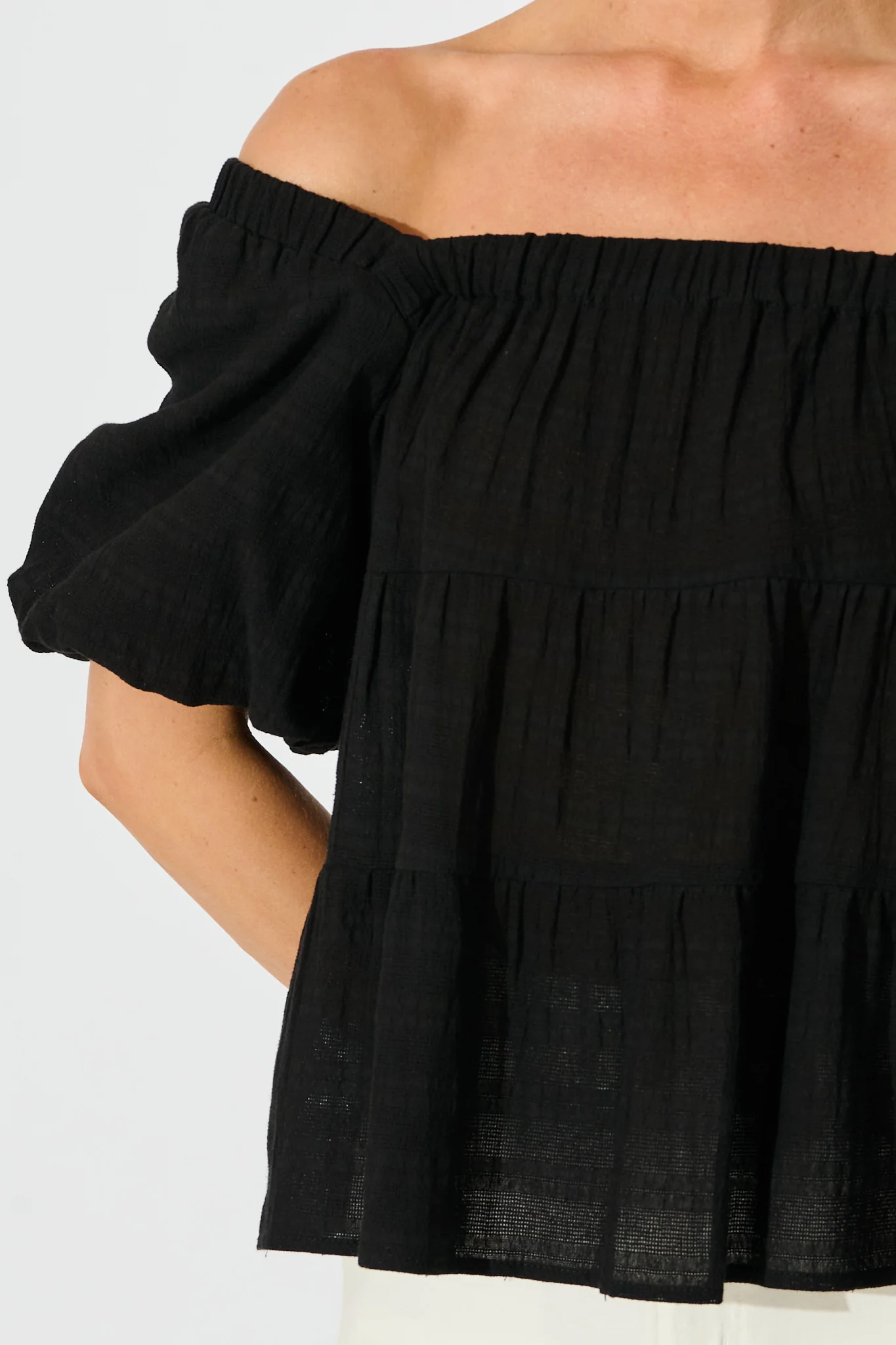 Carlene Top in Black Cotton - Image 6