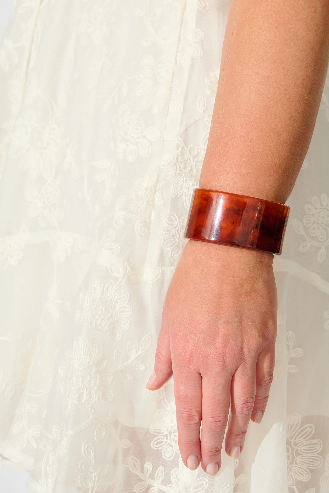 Carmen Cuff Bangle in Amber Resin - Image 3