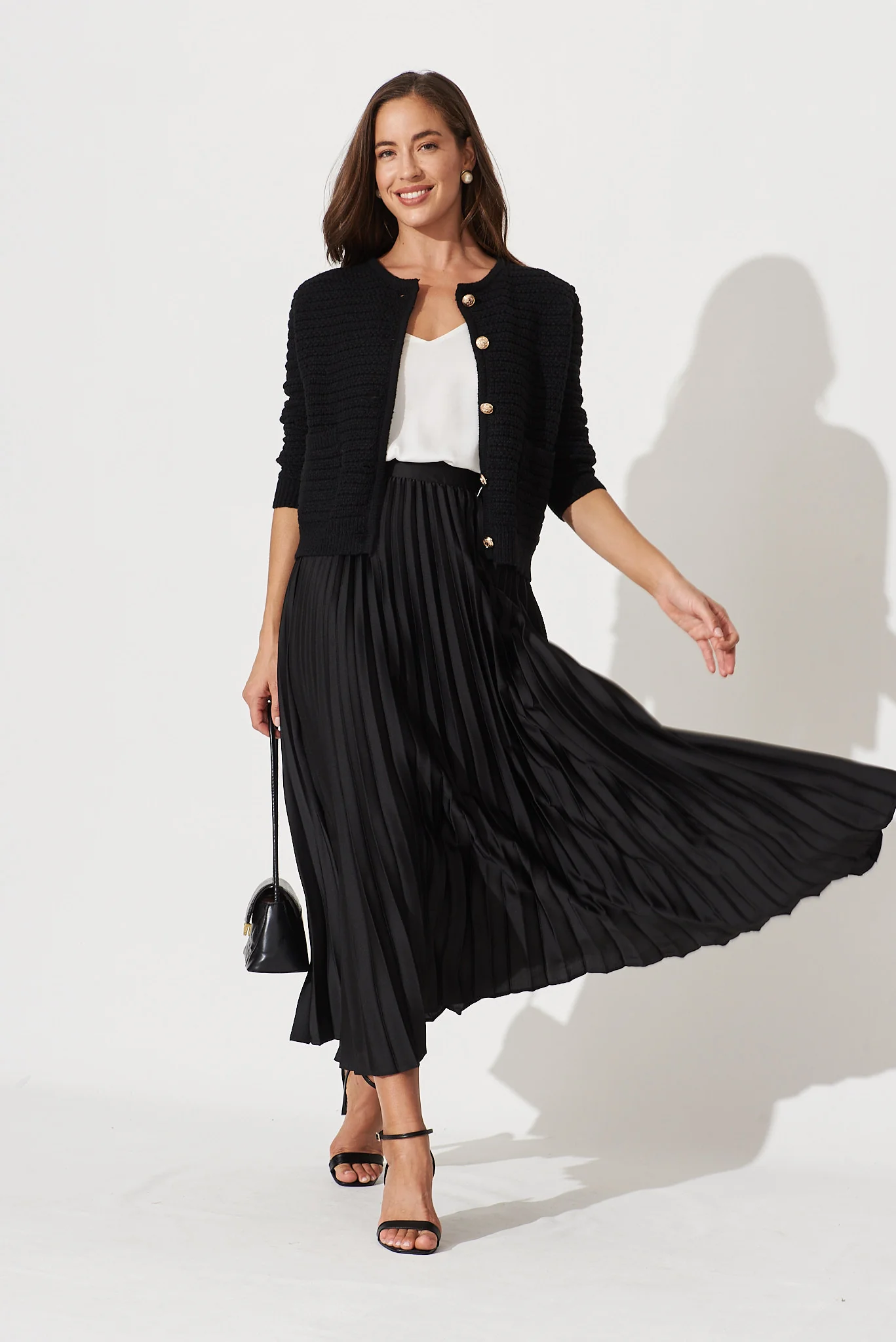 Cartagena Knit Cardigan In Black - Image 4