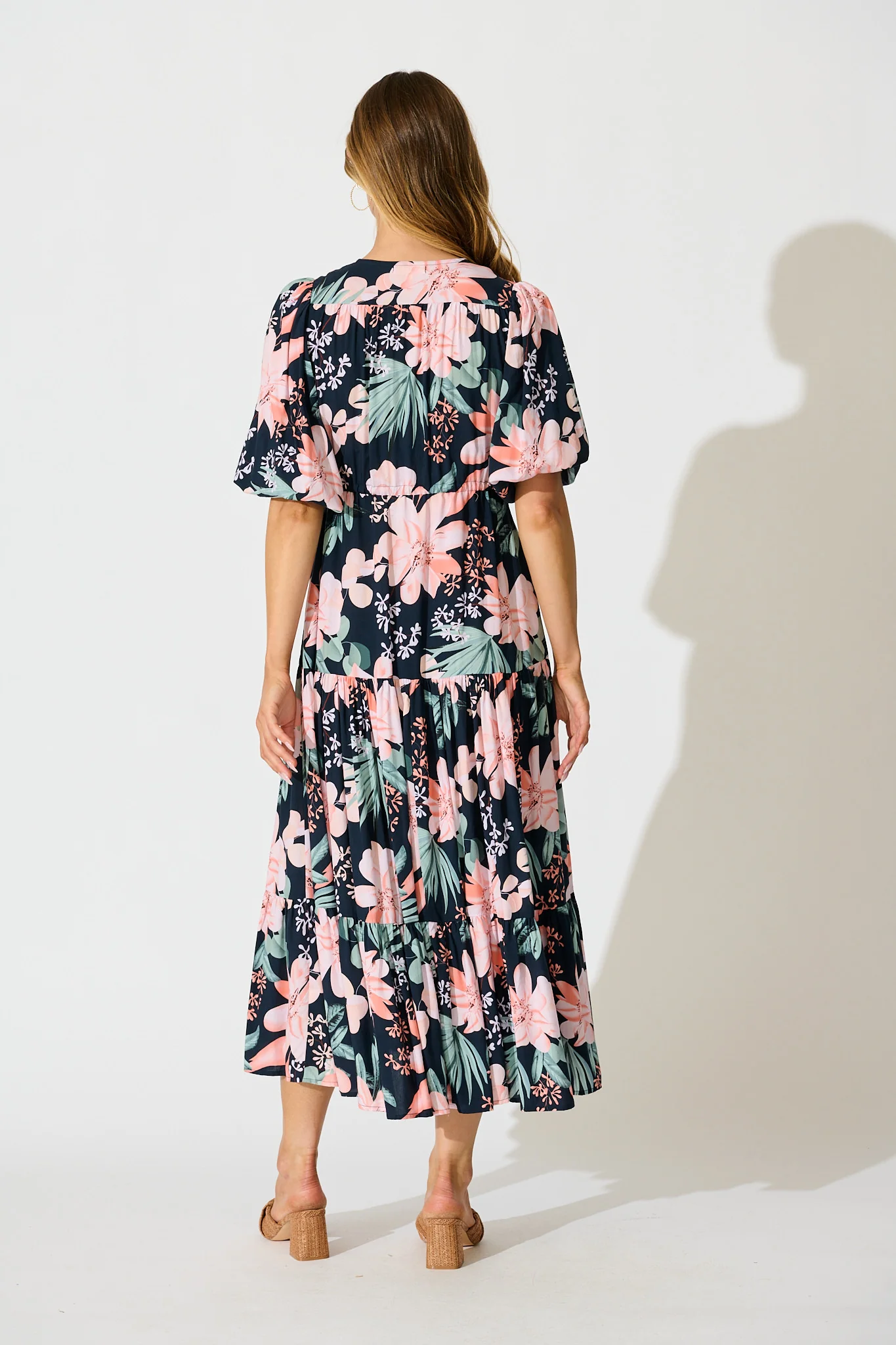 Carwen Maxi Dress in Navy with Multi Floral - Image 4