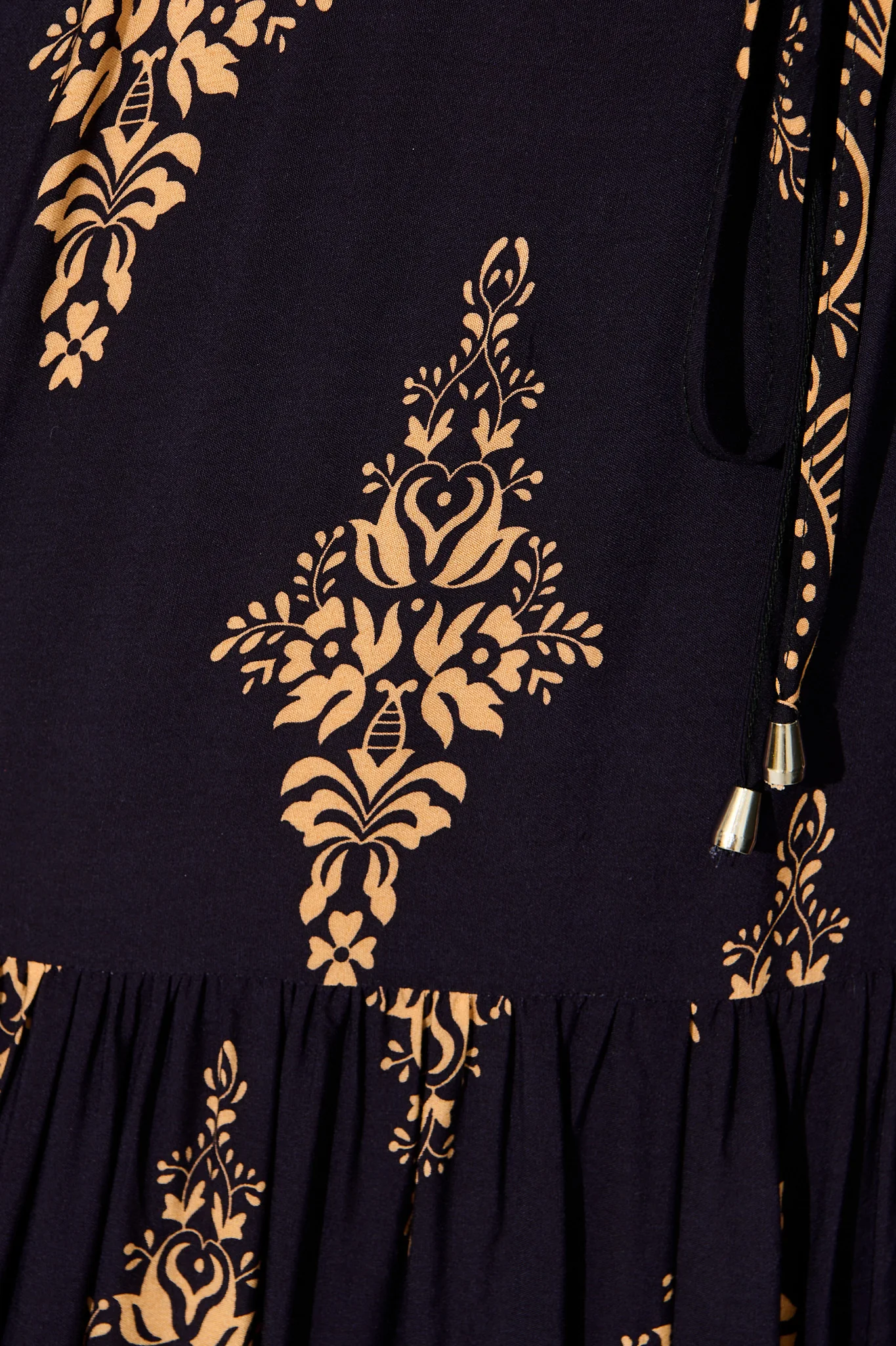 Carwen Maxi Dress in Navy with Tan Boho - Image 6