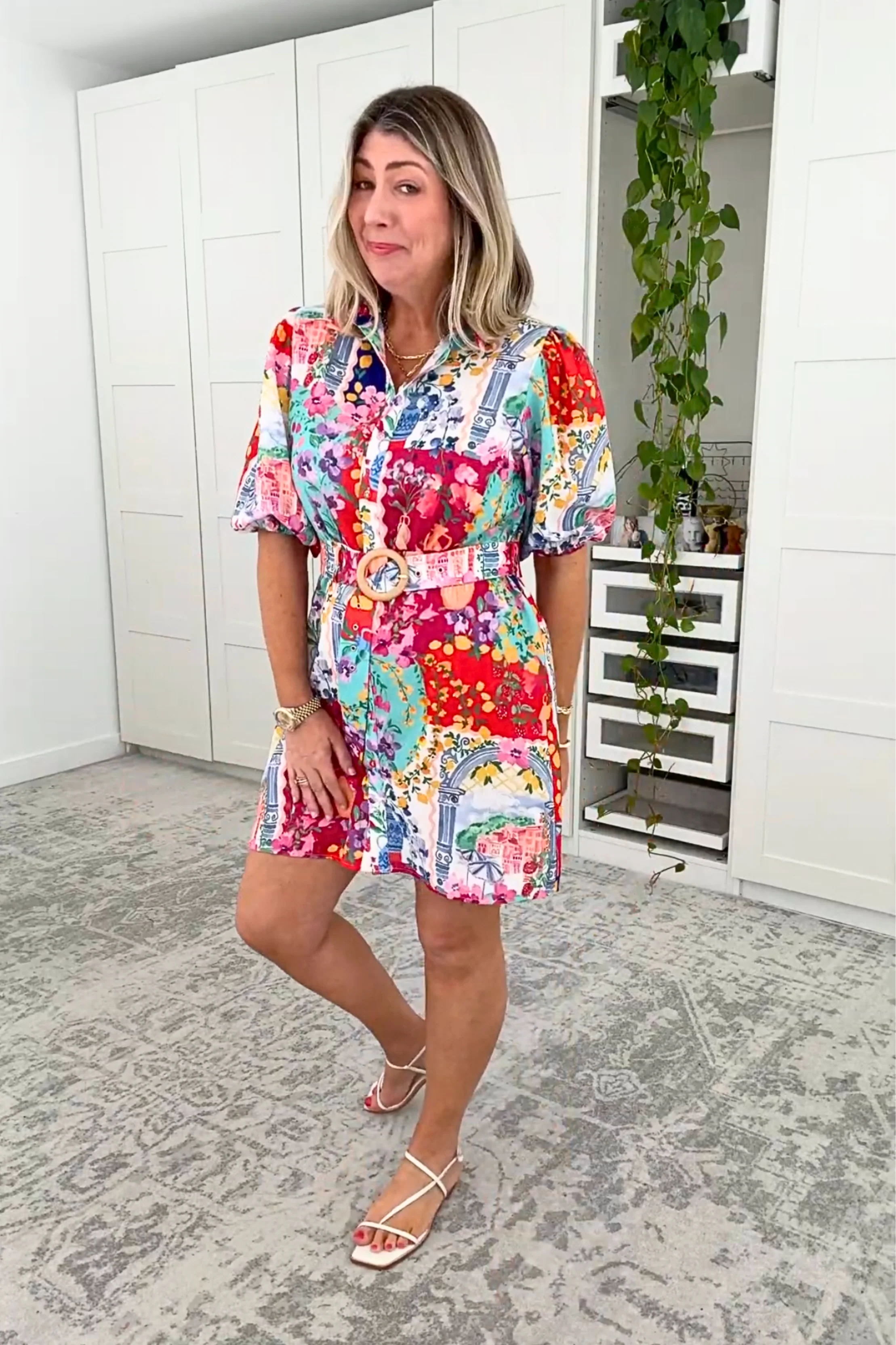 Casa Rose Shirt Dress in Multi Resort Linen Blend - Image 11