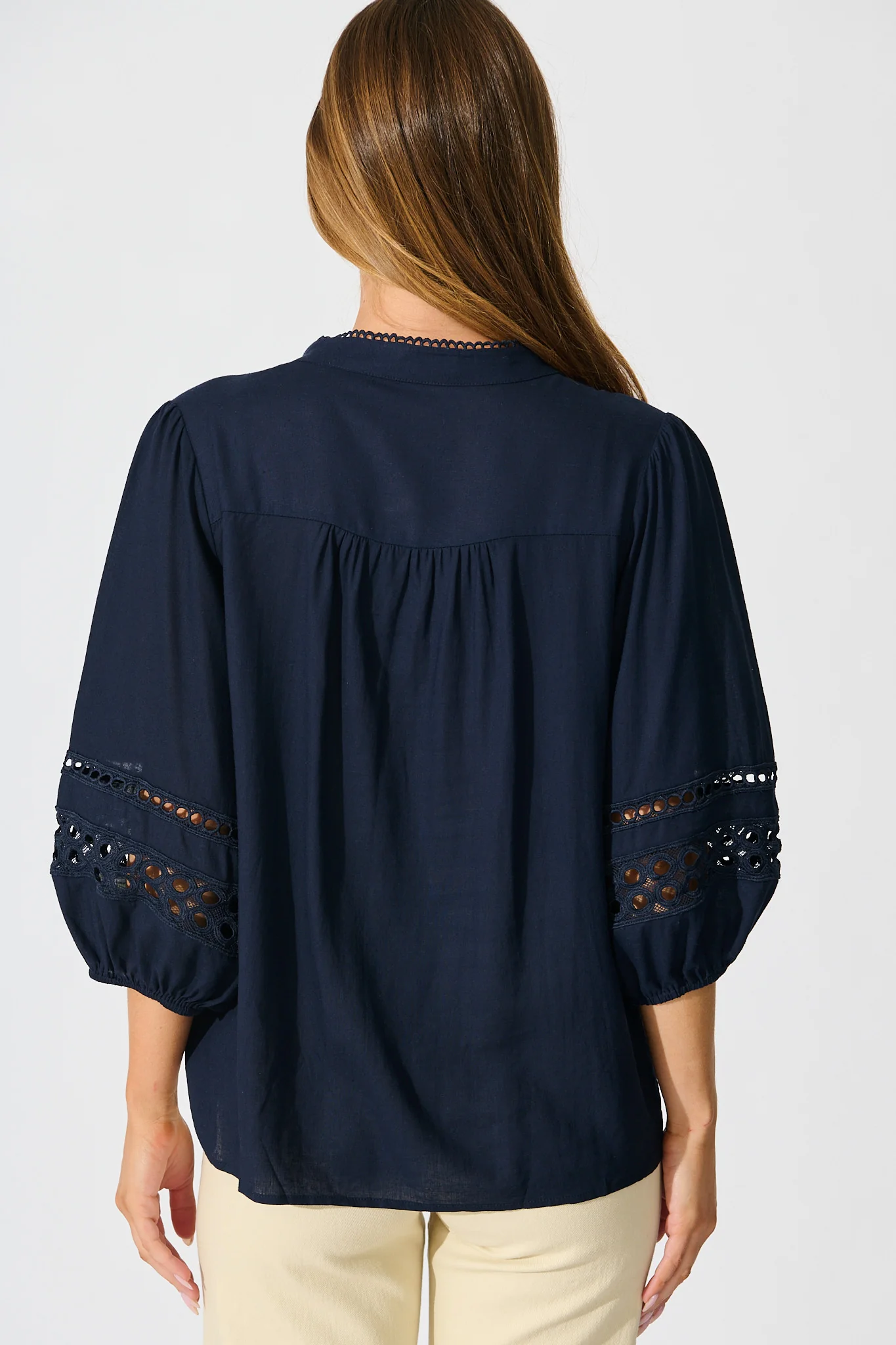 Cascades Top in Navy Linen Blend - Image 3
