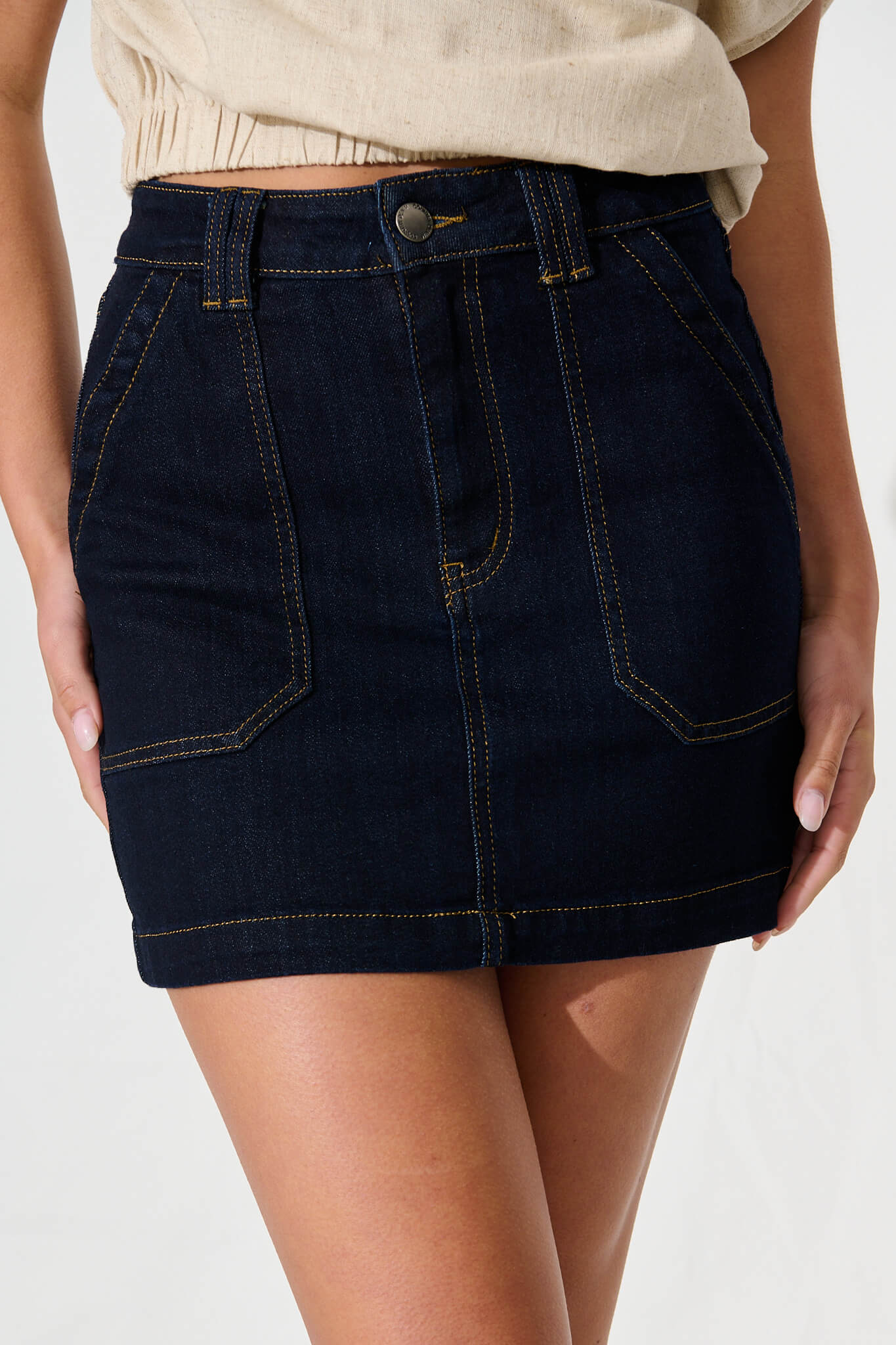 Cavallo Denim Skirt in Indigo - Image 5