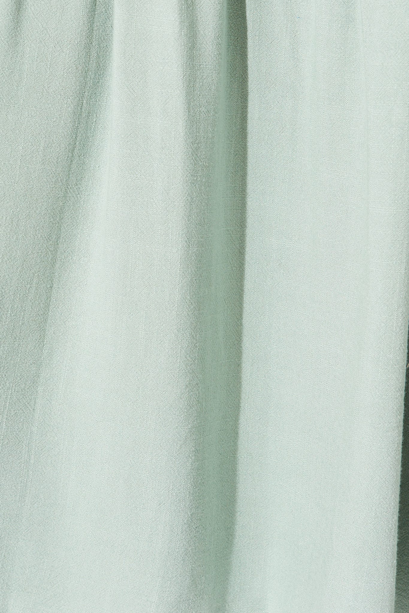 Cecily Midi Dress In Dusty Teal Colourblock Linen - Image 5