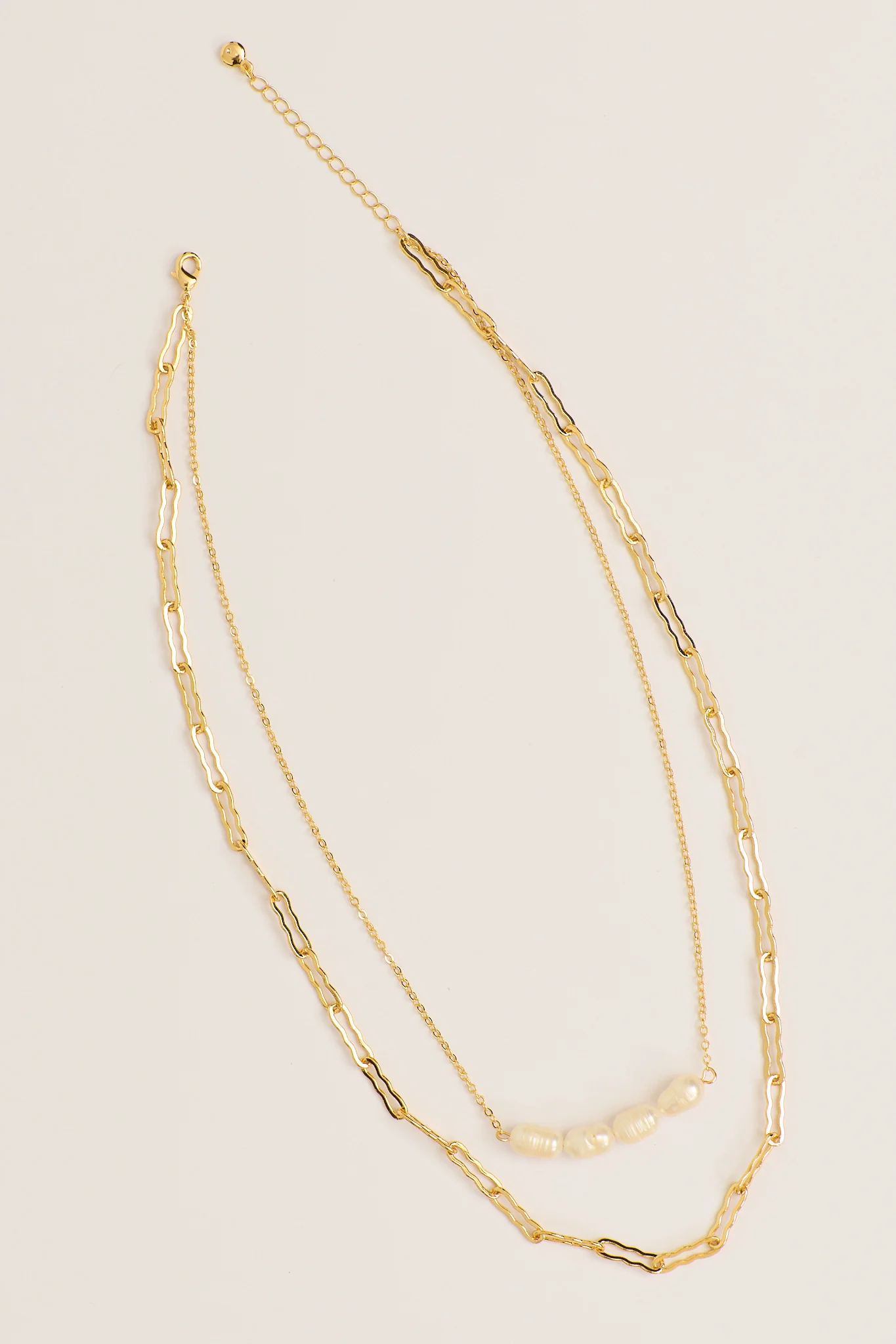Celina Layered Necklace in Gold with Pearl