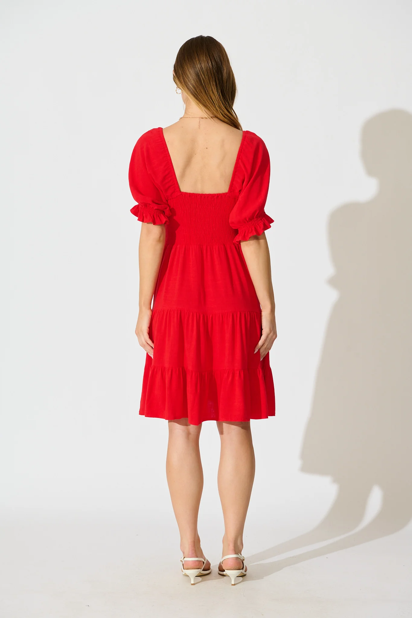 Cella Dress in Red Linen Blend - Image 5