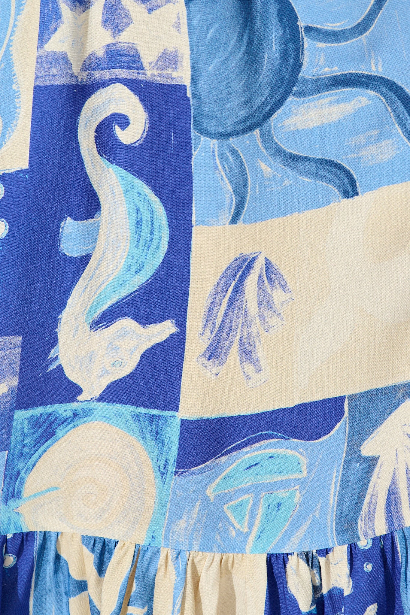Cera Midi Shirt Dress in Blue Sea Shell Print - Image 6