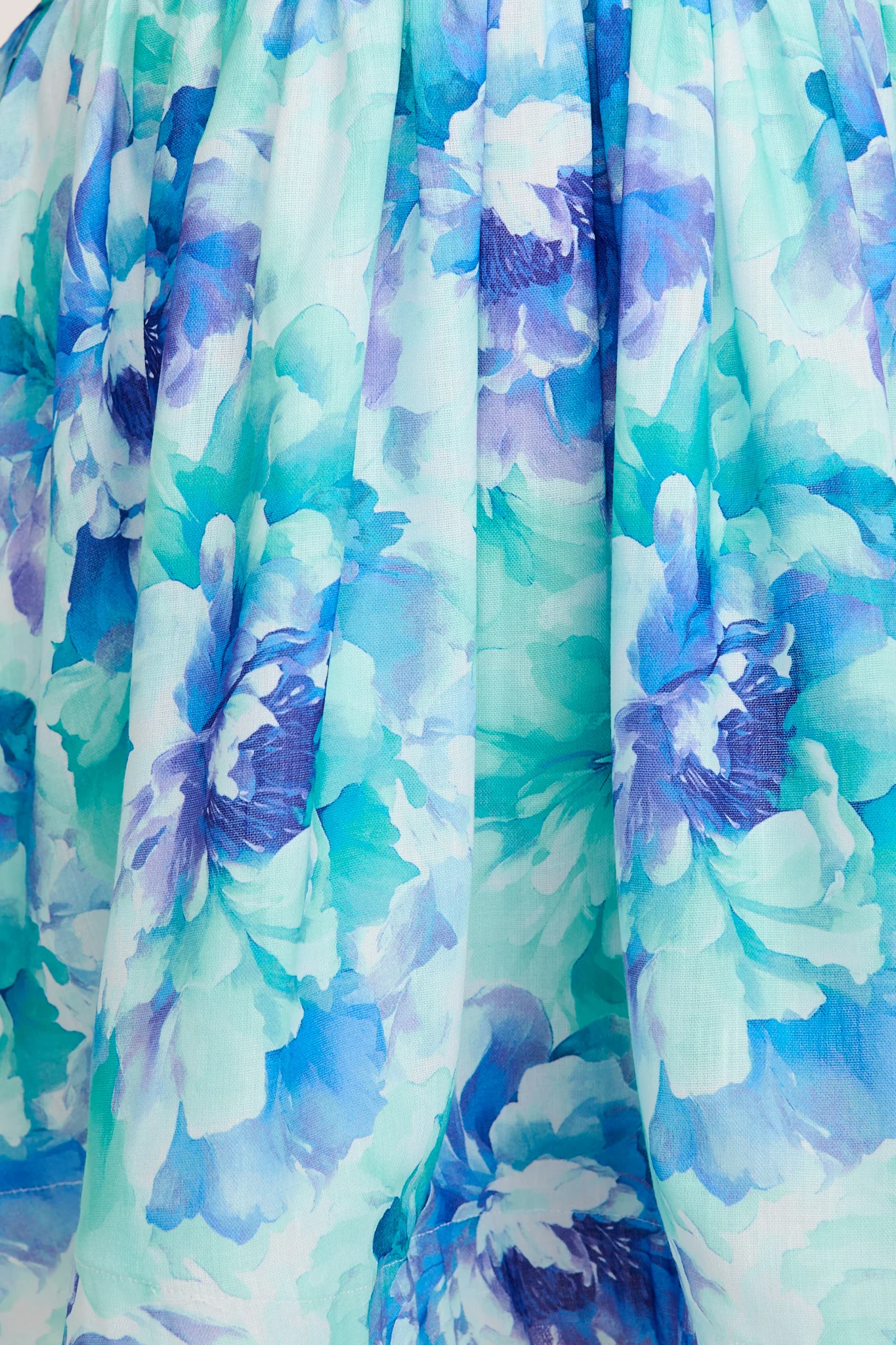 Champagne Nights Dress in Blue Floral Linen Blend - Image 6