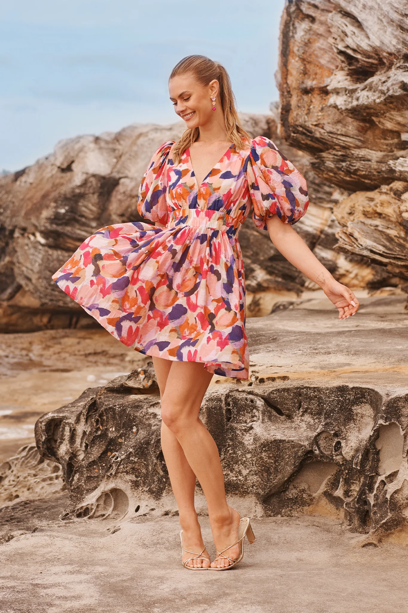 Champagne Nights Dress in Multi Print - Image 6