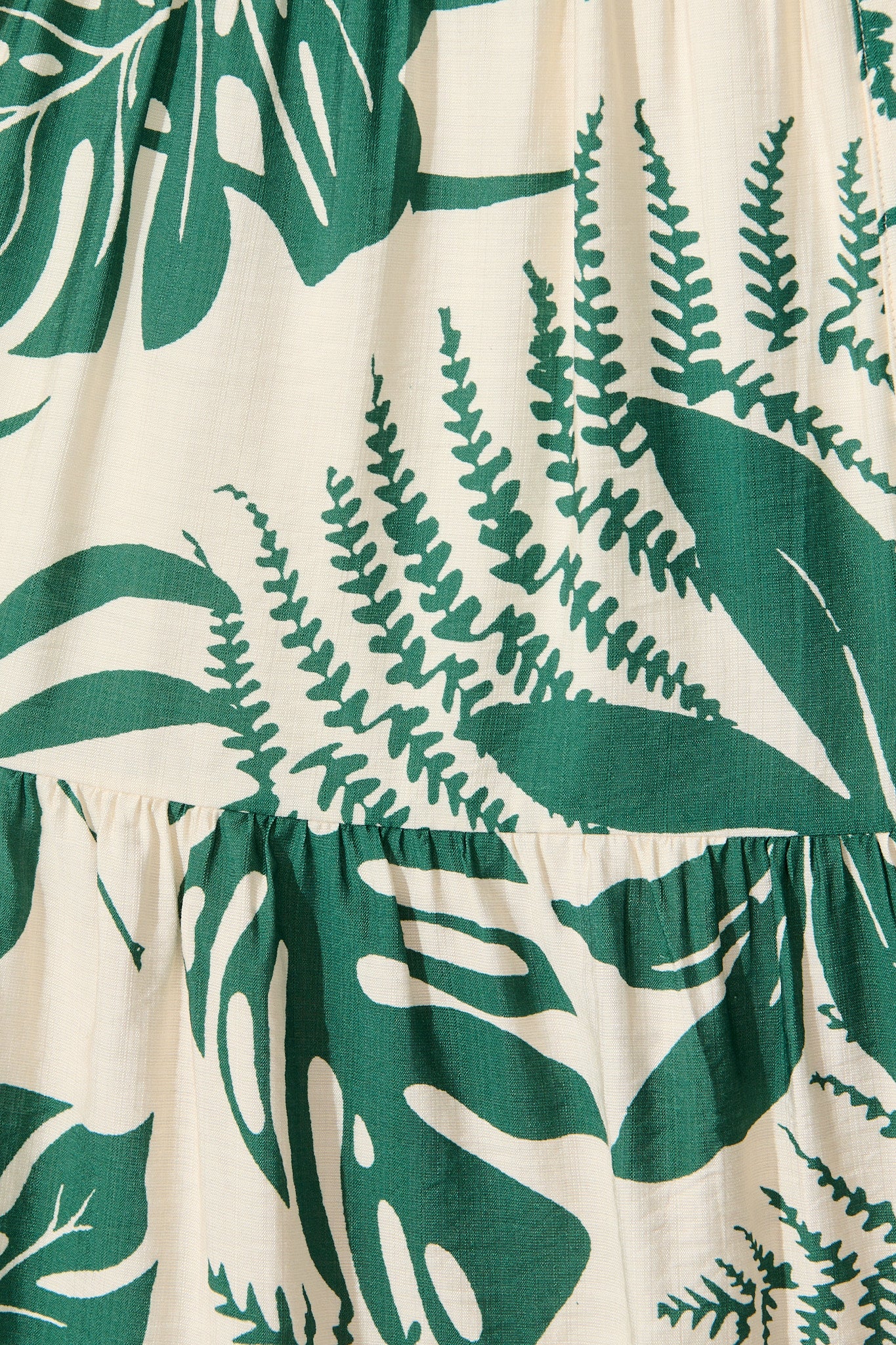 Charmaine Midi Dress in Cream with Green Print - Image 6
