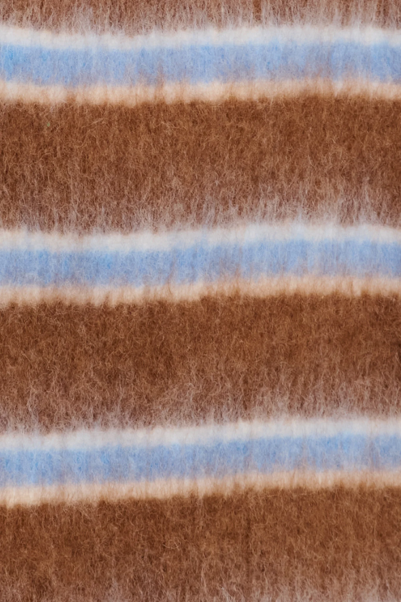 Chloe Knit Scarf in Chocolate and Blue Stripe - Image 3
