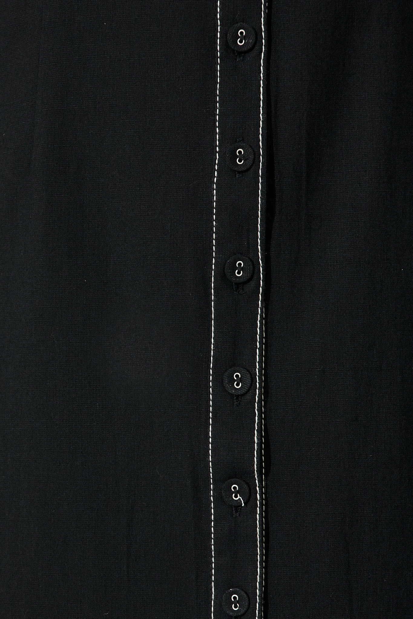 Christiana Maxi Shirt Dress In Black Linen Blend - Image 6