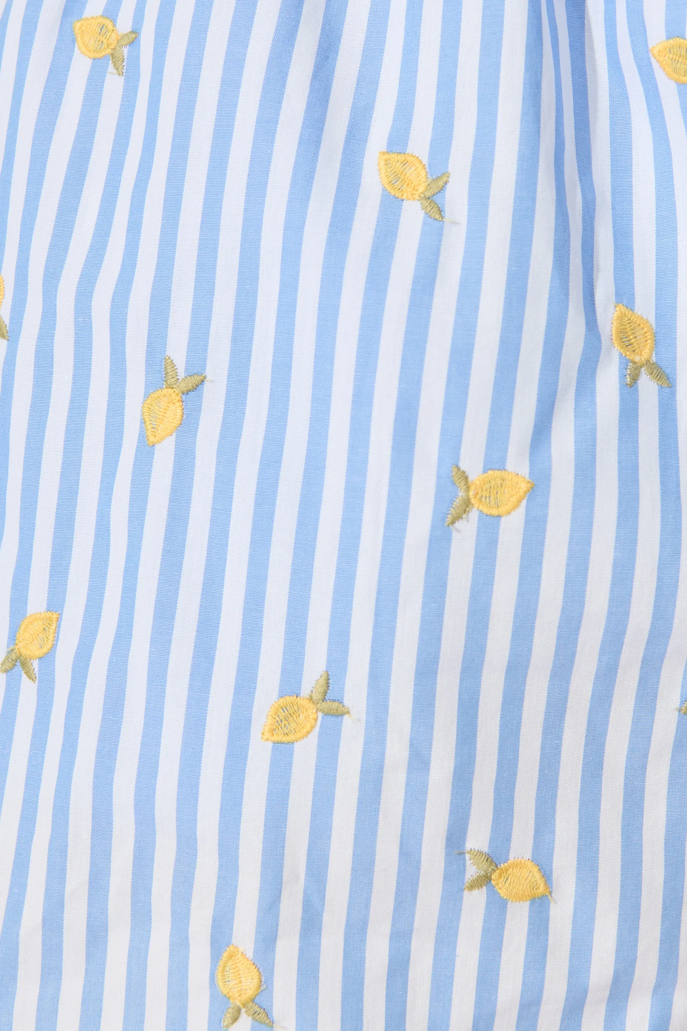 Citrus Soliel Short in Blue Stripe with Lemon Embroidery - Image 6